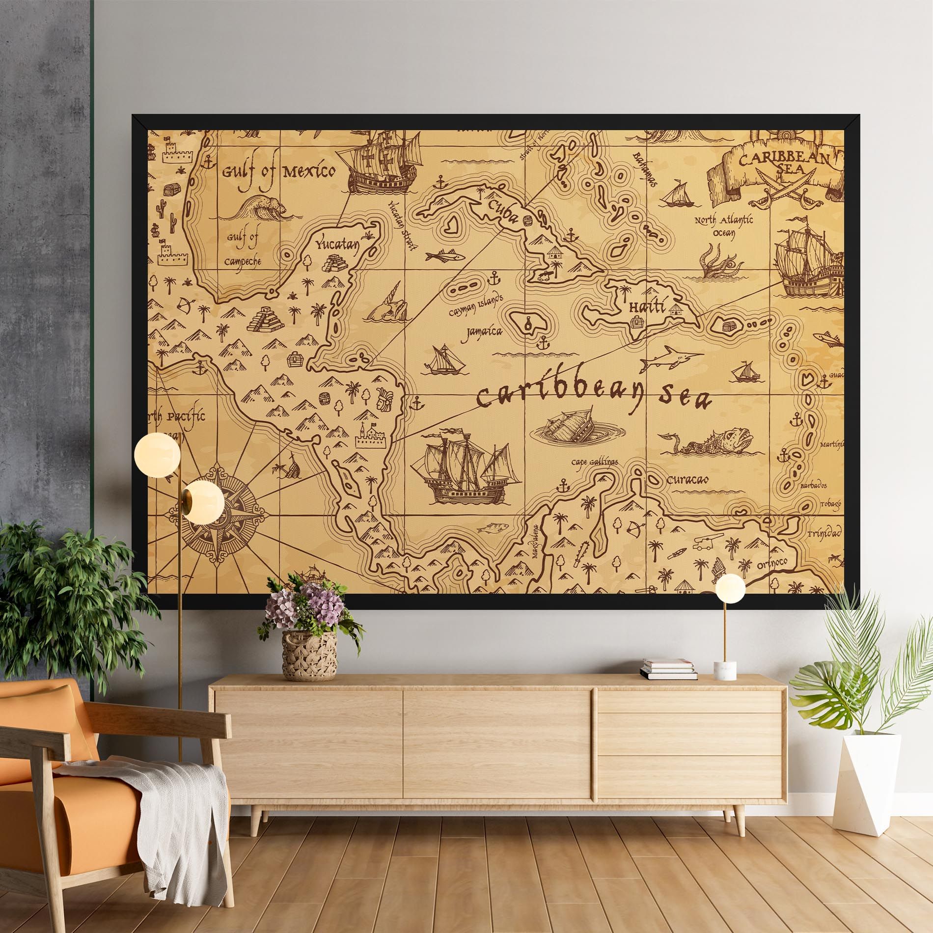 Caribbean Sea Map mockup 9