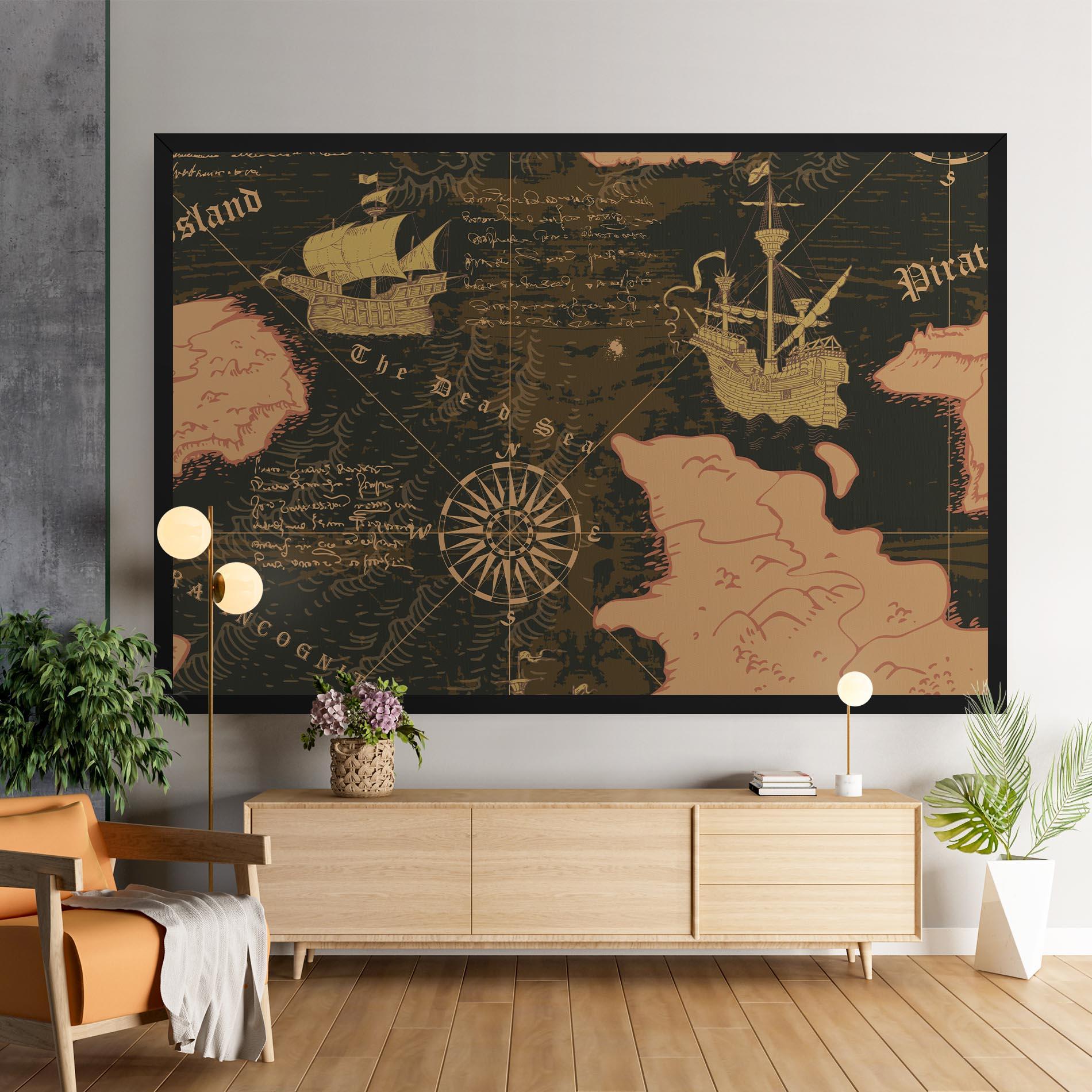 Vászonkép Cool Old Map mockup 9