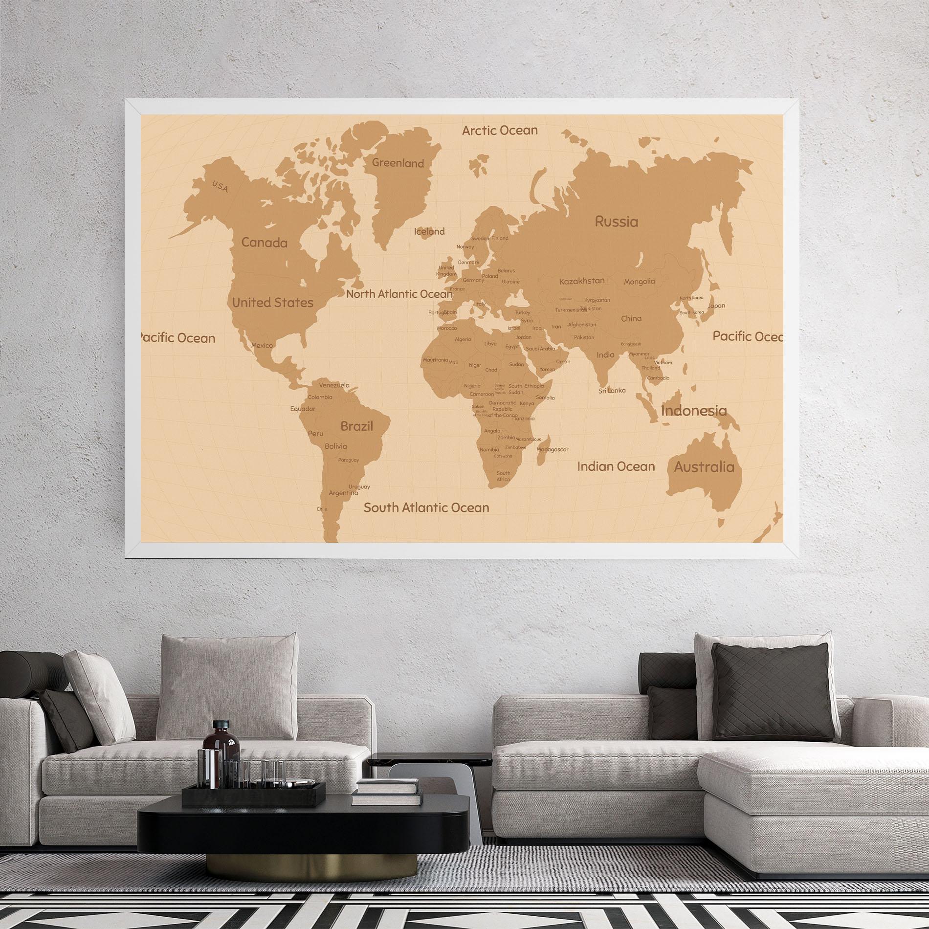 Vászonkép Ocean Old Map mockup 2