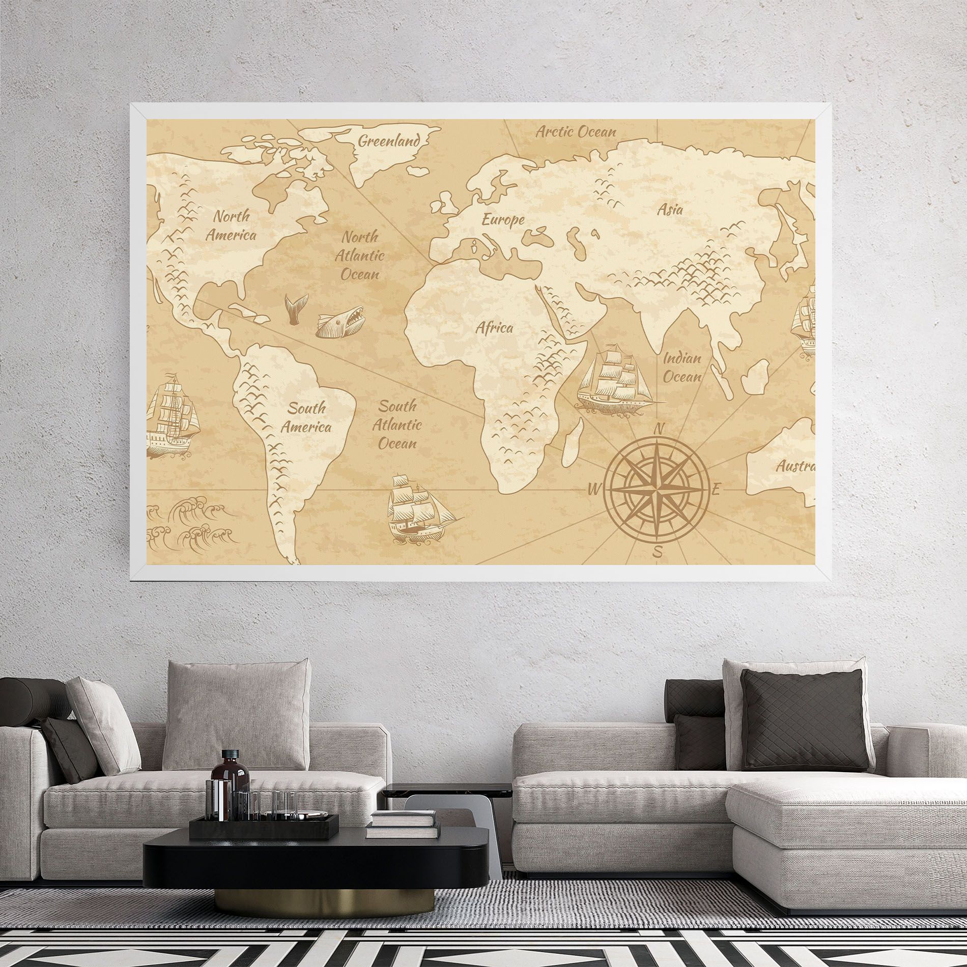 Old Continents Map mockup 2