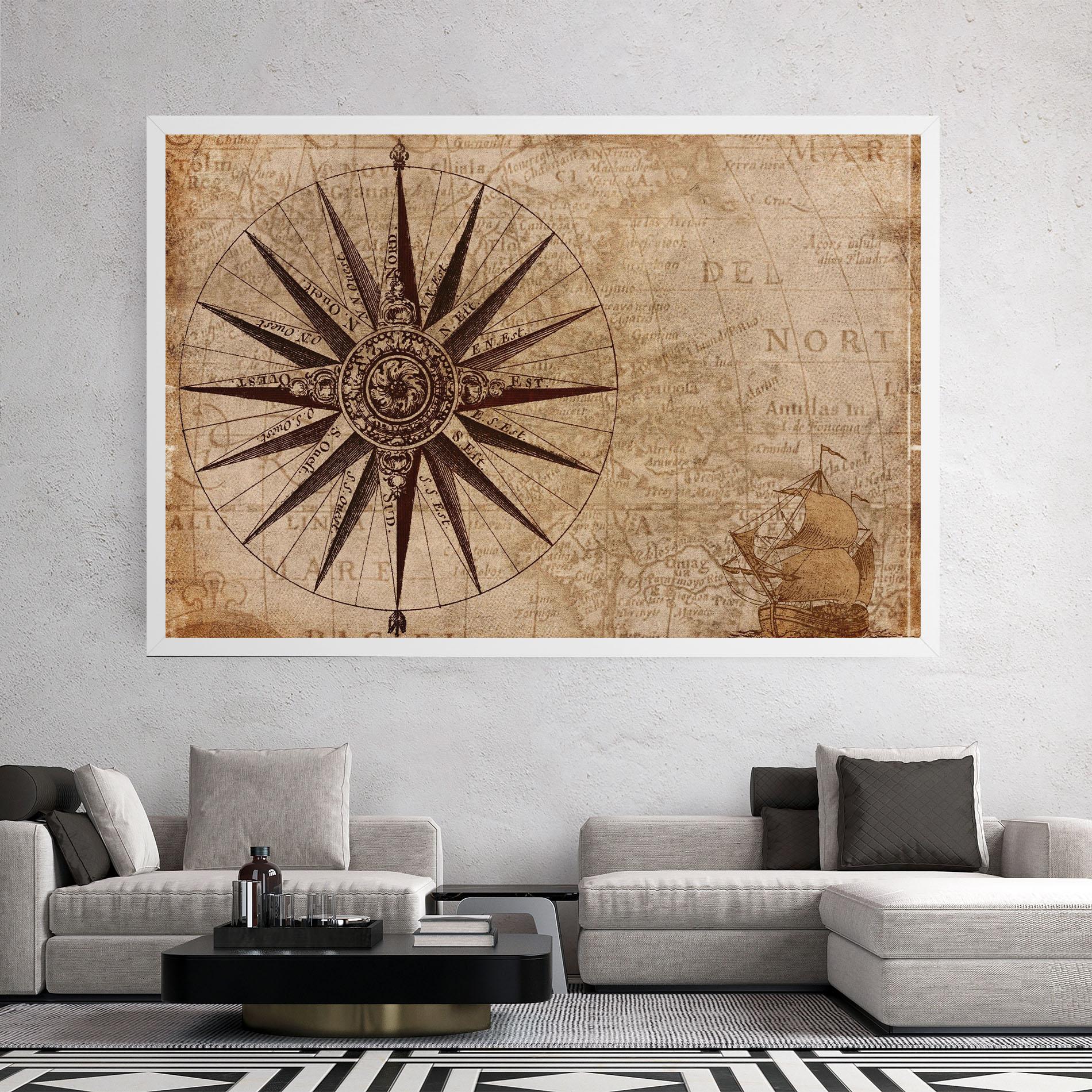 Vászonkép Vintage Map mockup 2