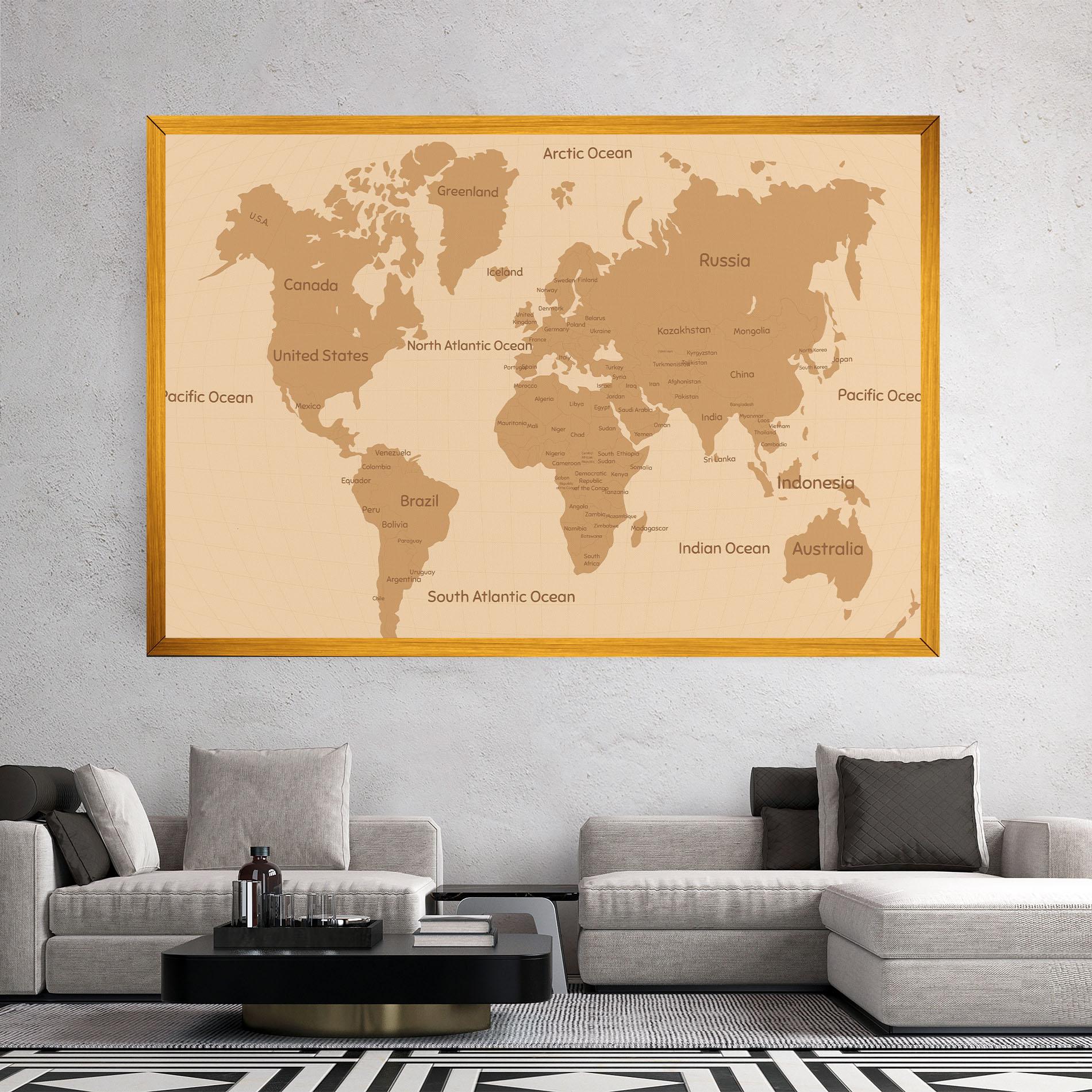 Vászonkép Ocean Old Map mockup 2