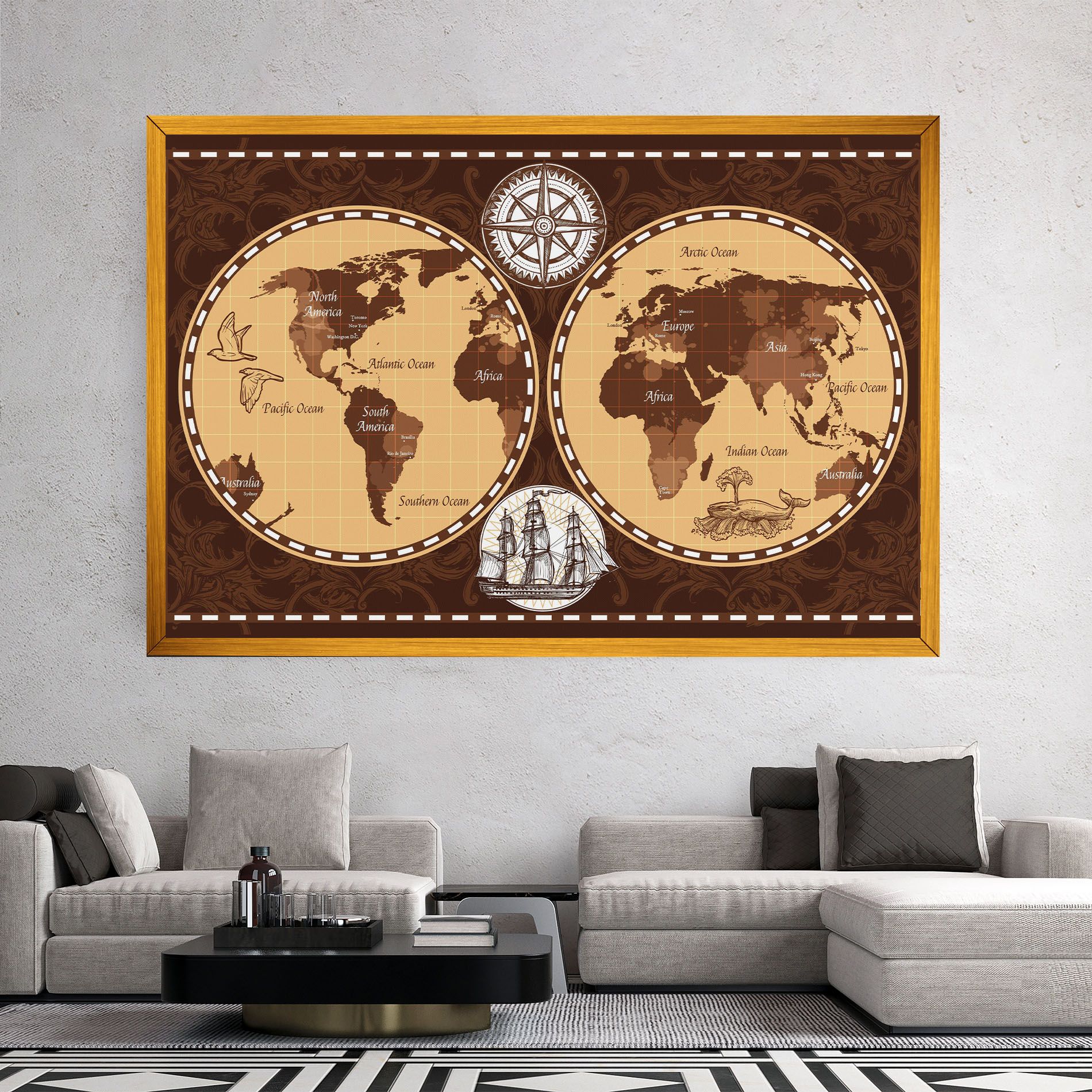 Old Brown Map mockup 2