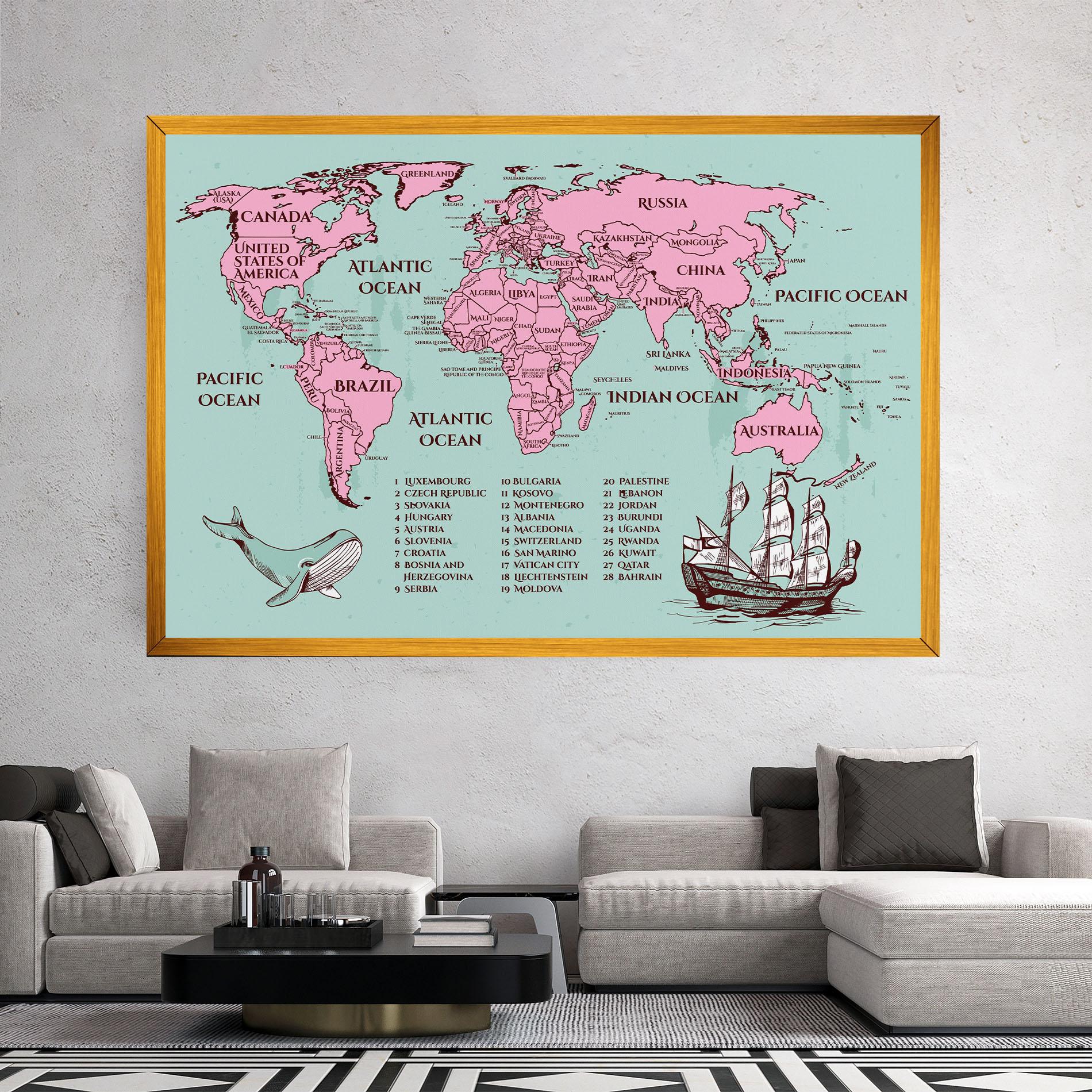 Vászonkép Pink Pirate Map mockup 2