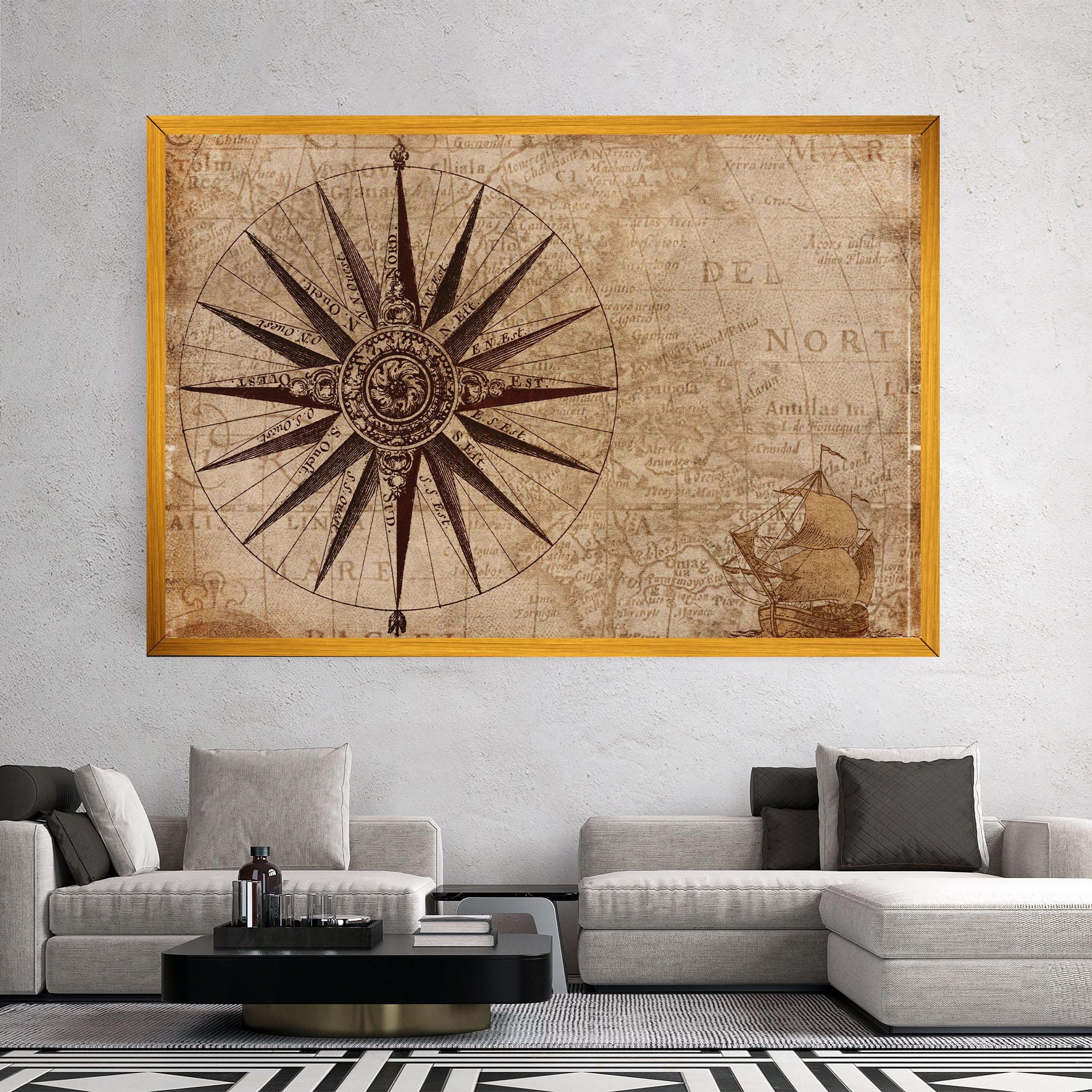 Vászonkép Vintage Map mockup 2
