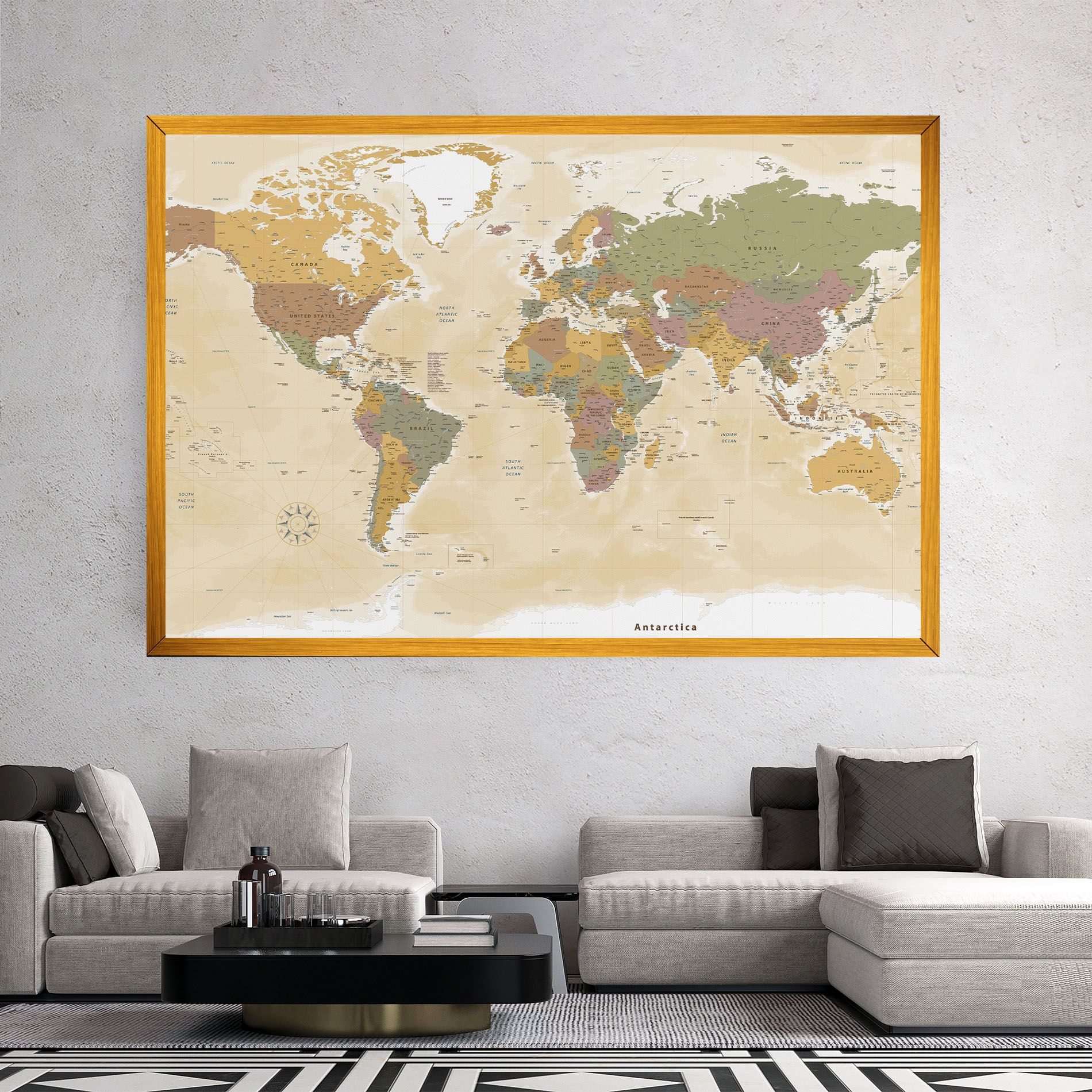 World Map Vintage mockup 2