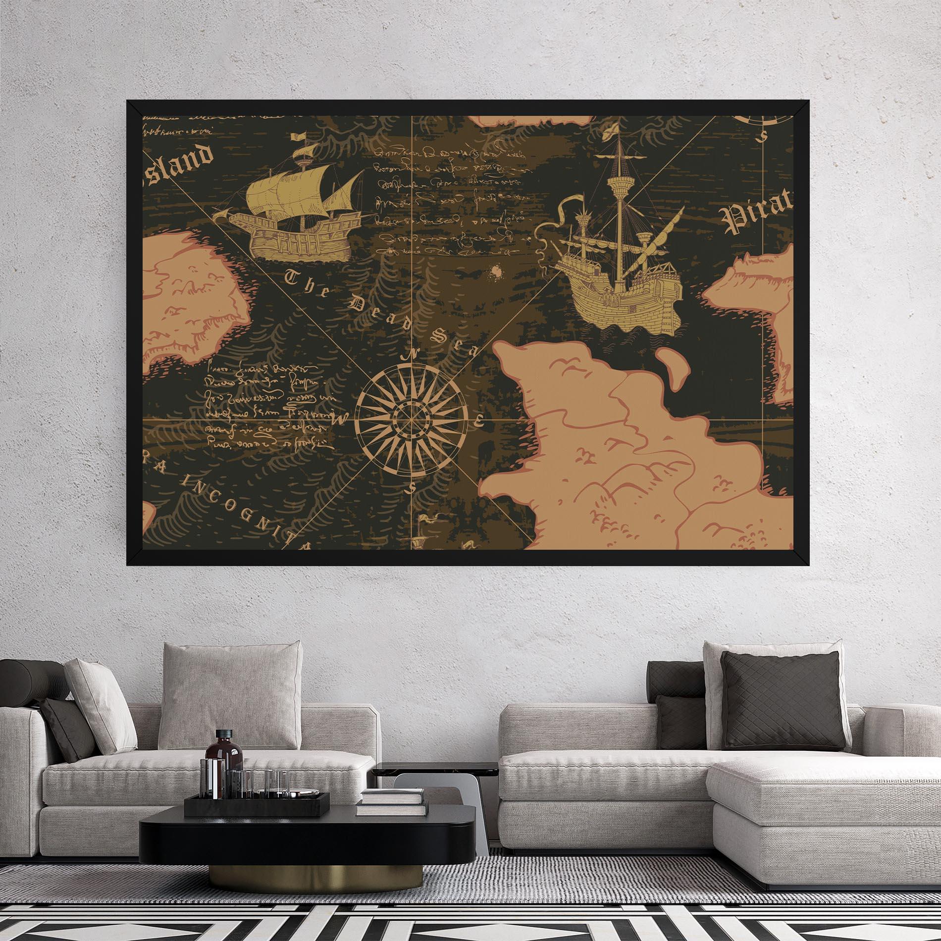 Vászonkép Cool Old Map mockup 2