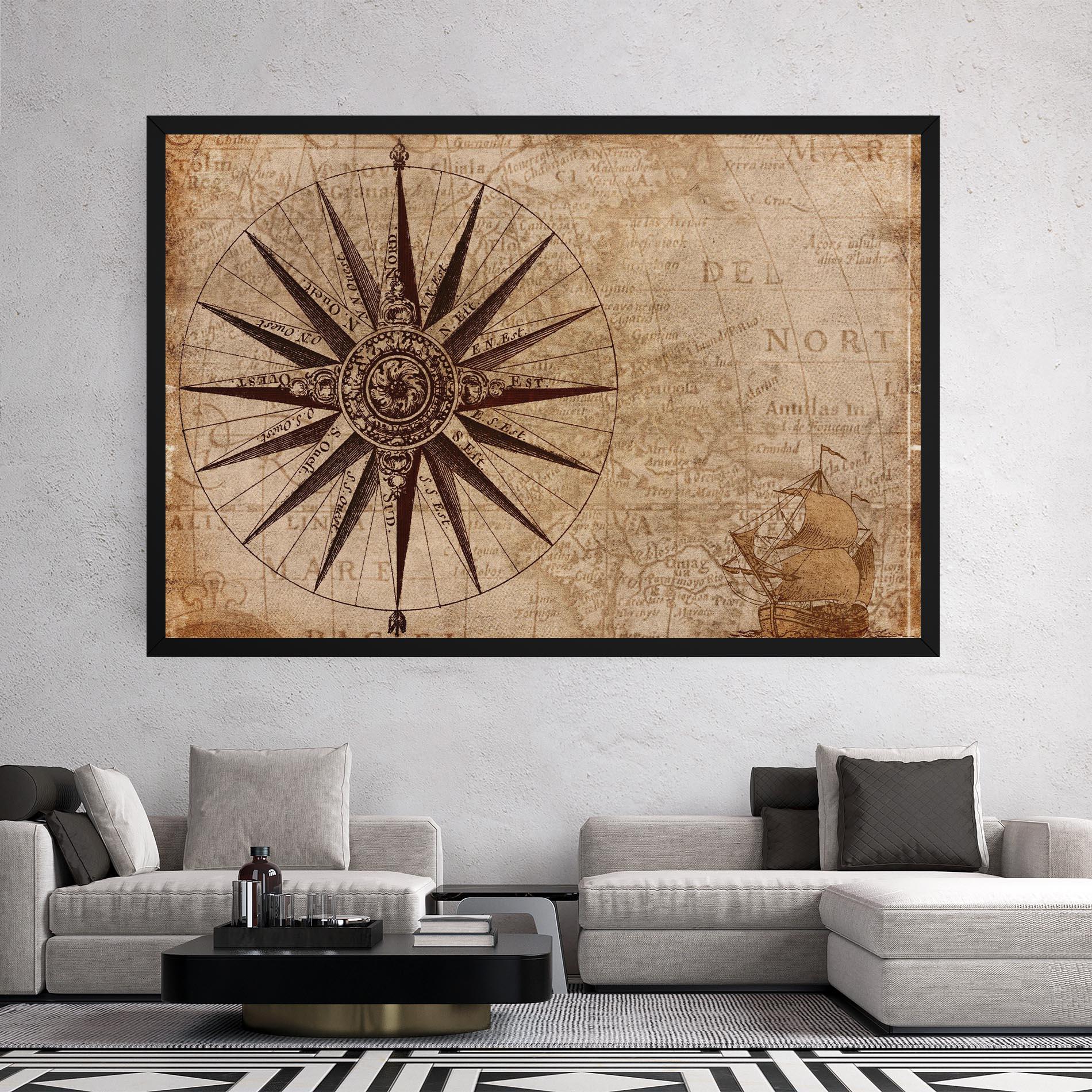 Vászonkép Vintage Map mockup 2