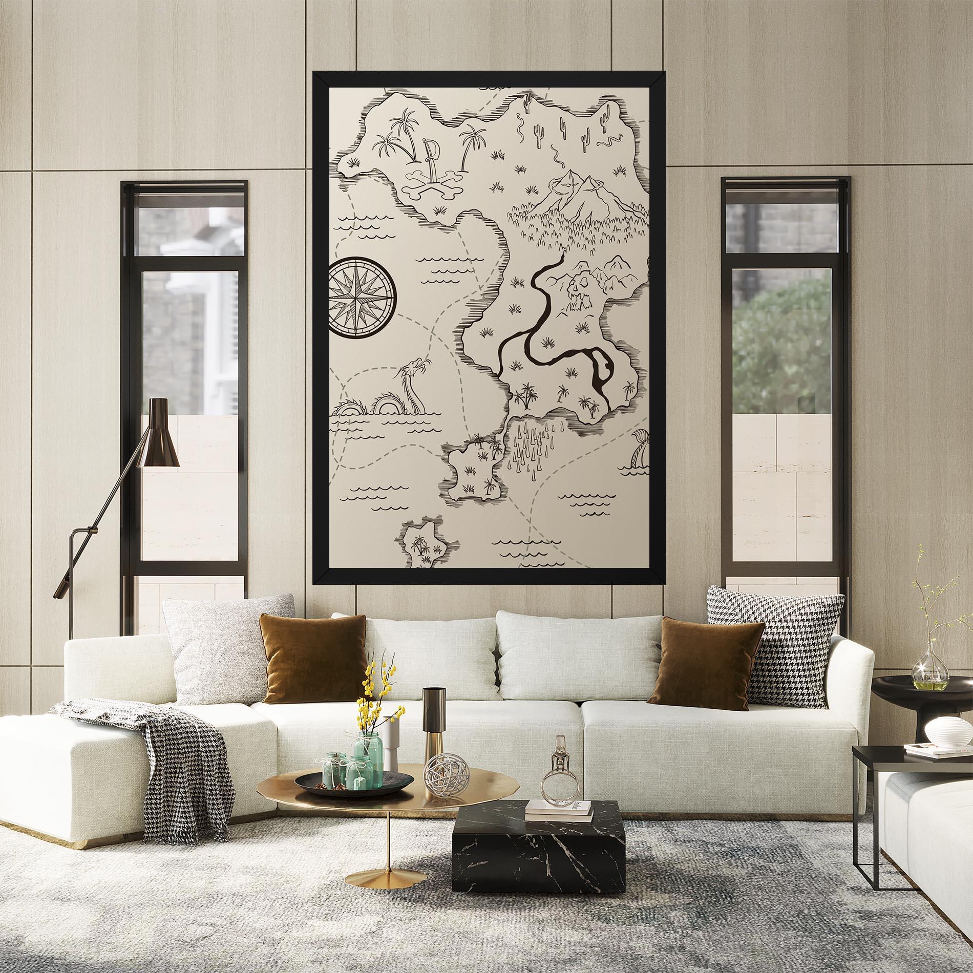 Vászonkép Cream Island Map mockup 2