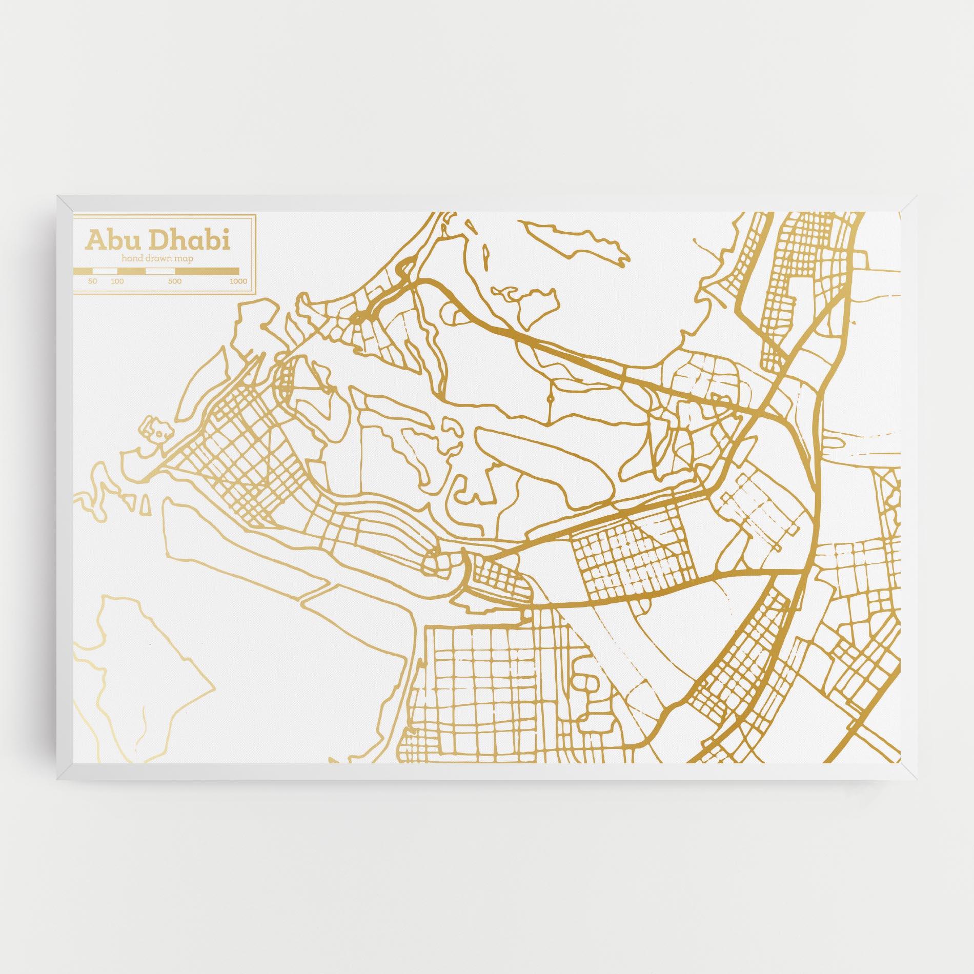Vászonkép Abu Dhabi Map mockup 0