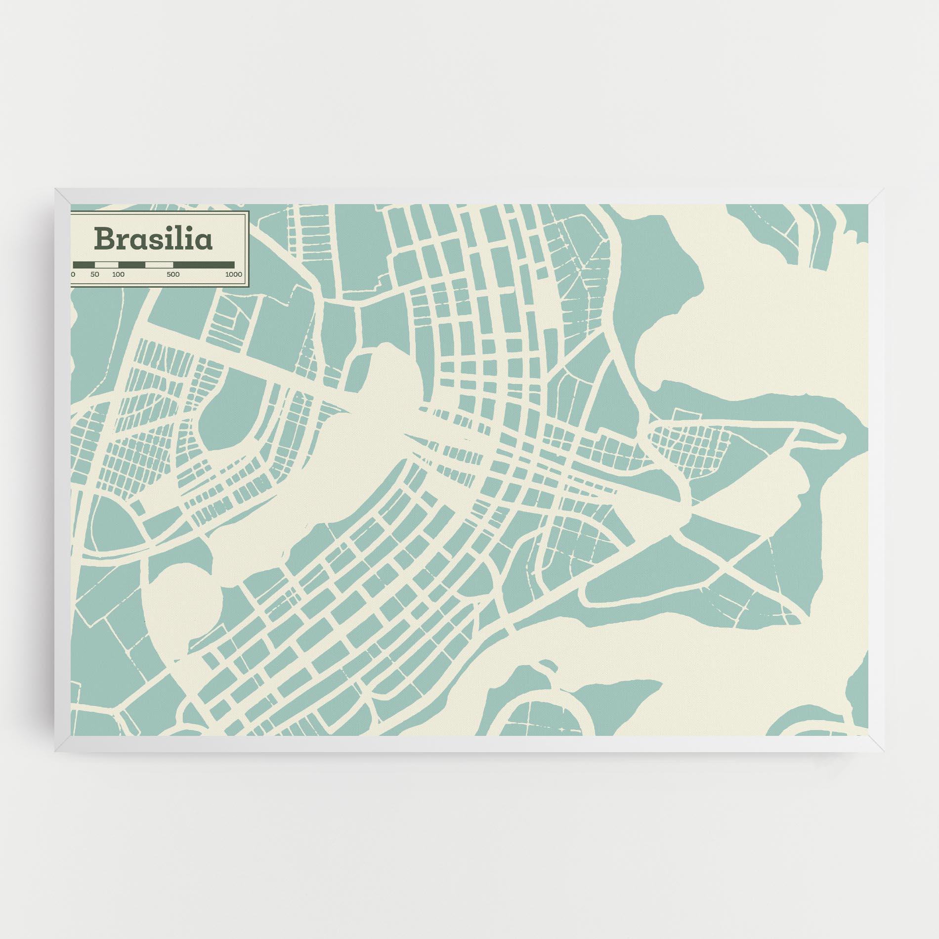 Vászonkép Brasilia Map mockup 0