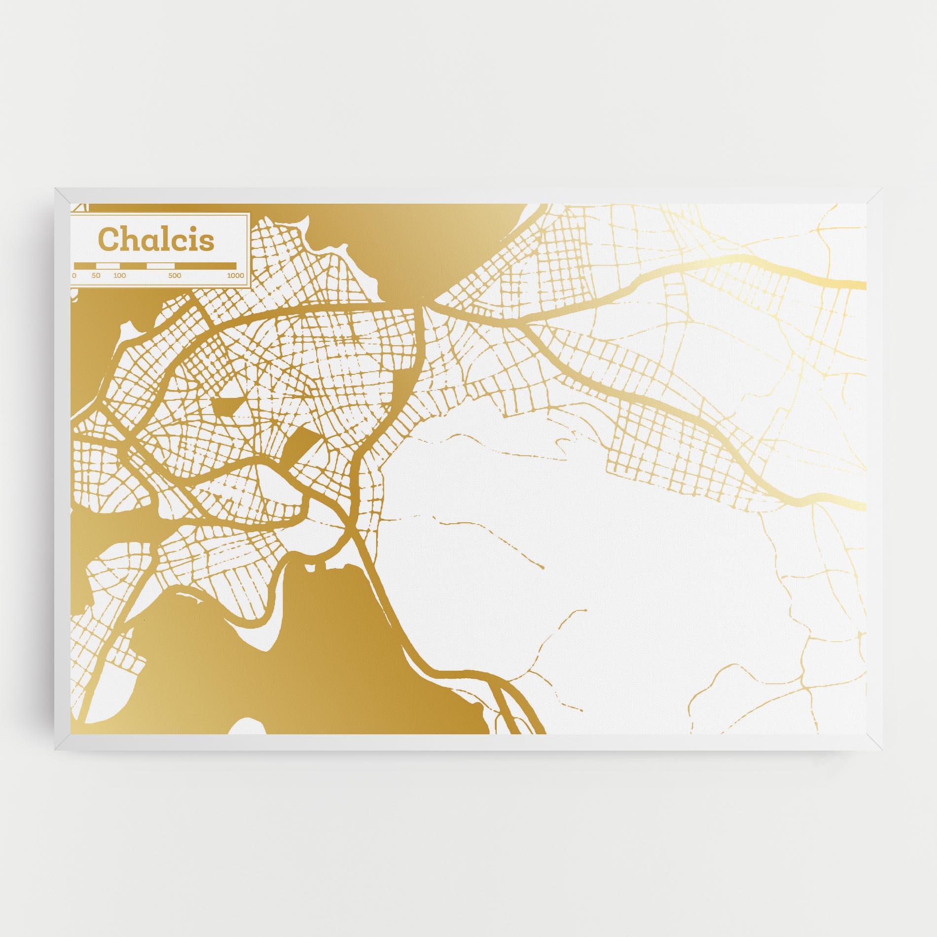 Vászonkép Chalcis Gold Map mockup 0