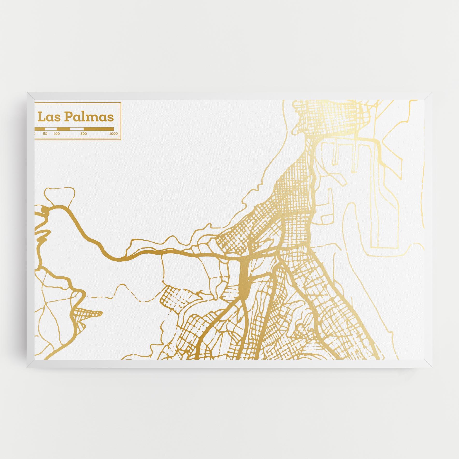 Vászonkép Las Palmas Gold Map mockup 0
