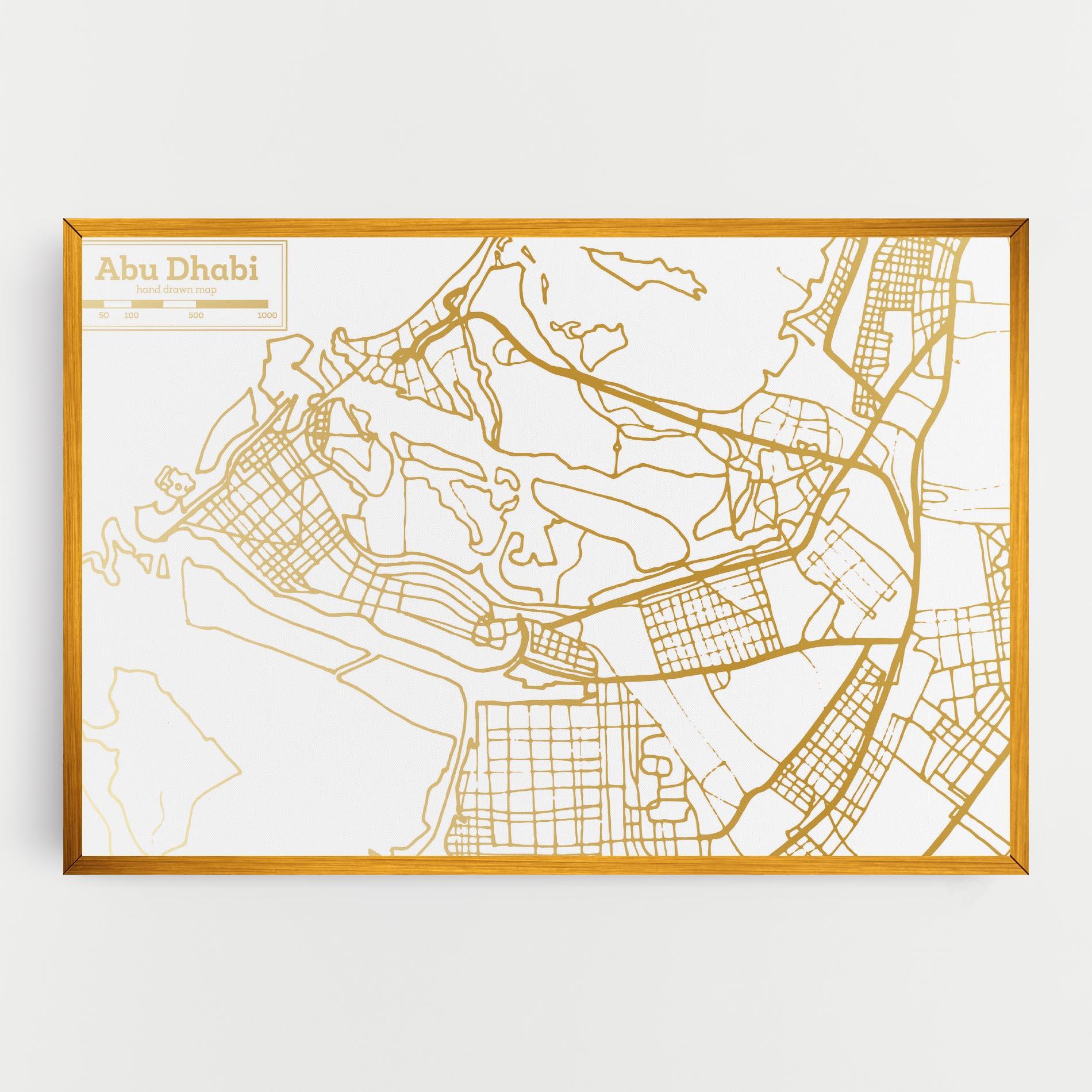 Vászonkép Abu Dhabi Map mockup 0
