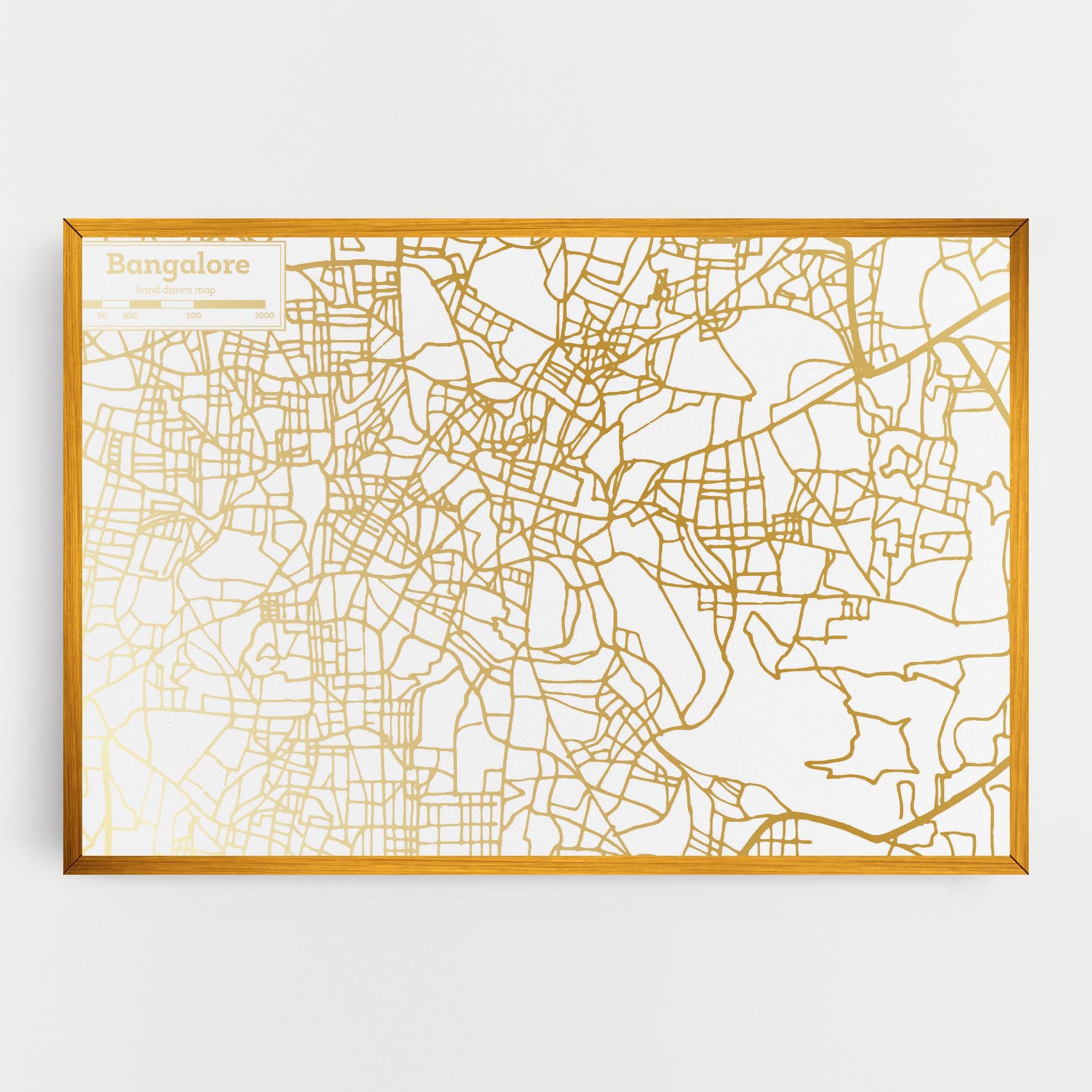 Vászonkép Bangalore Map mockup 0