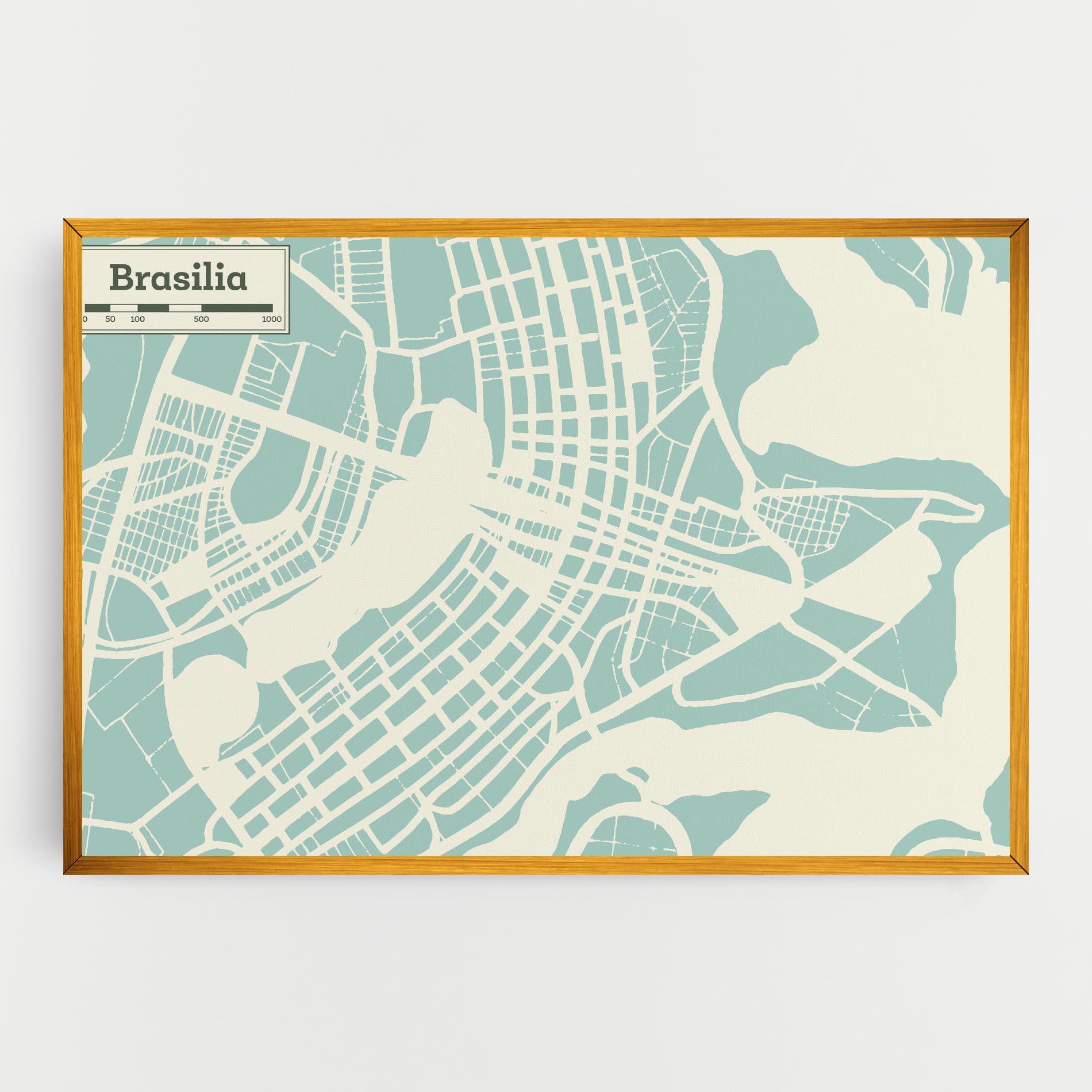 Vászonkép Brasilia Map mockup 0