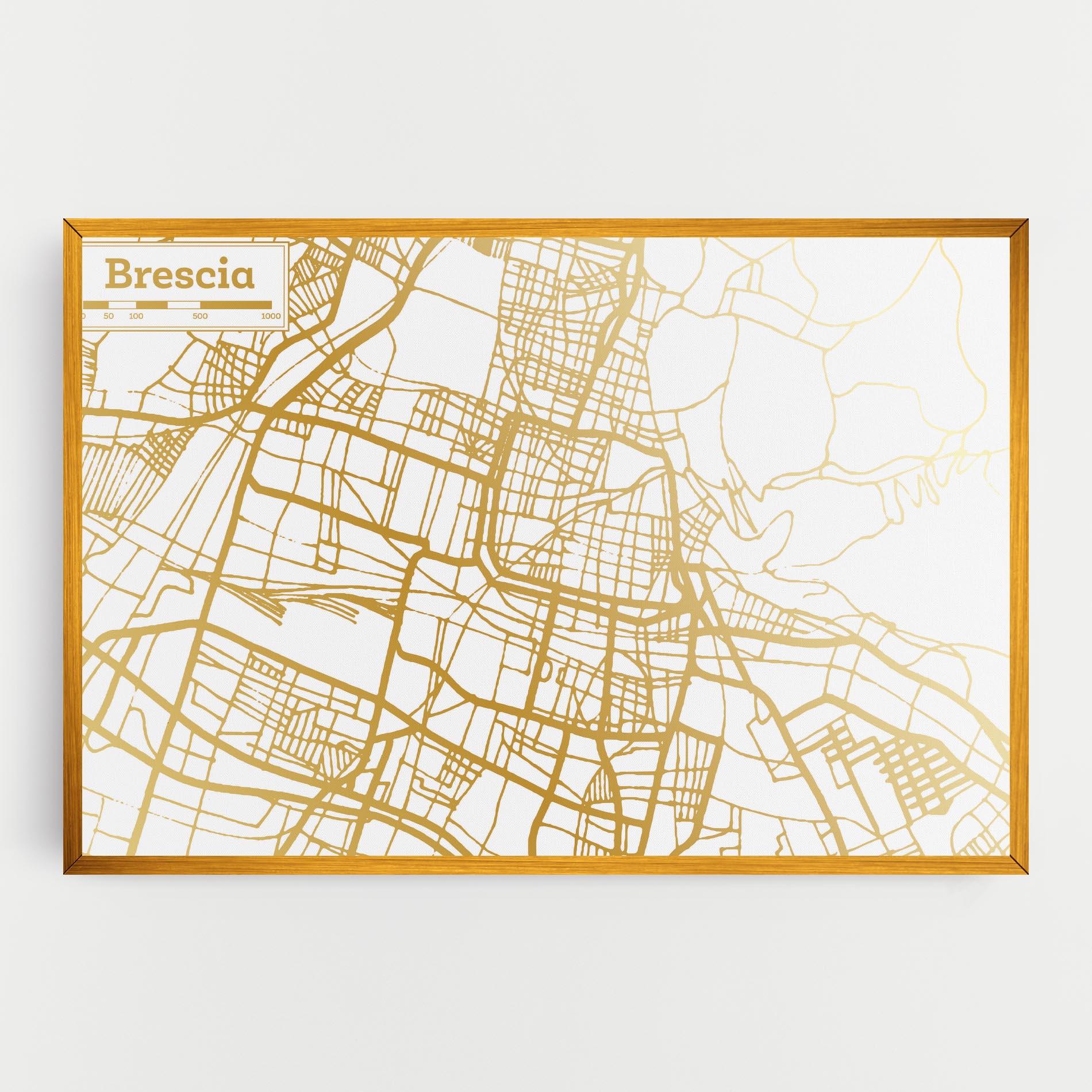 Vászonkép Brescia Gold Map mockup 0