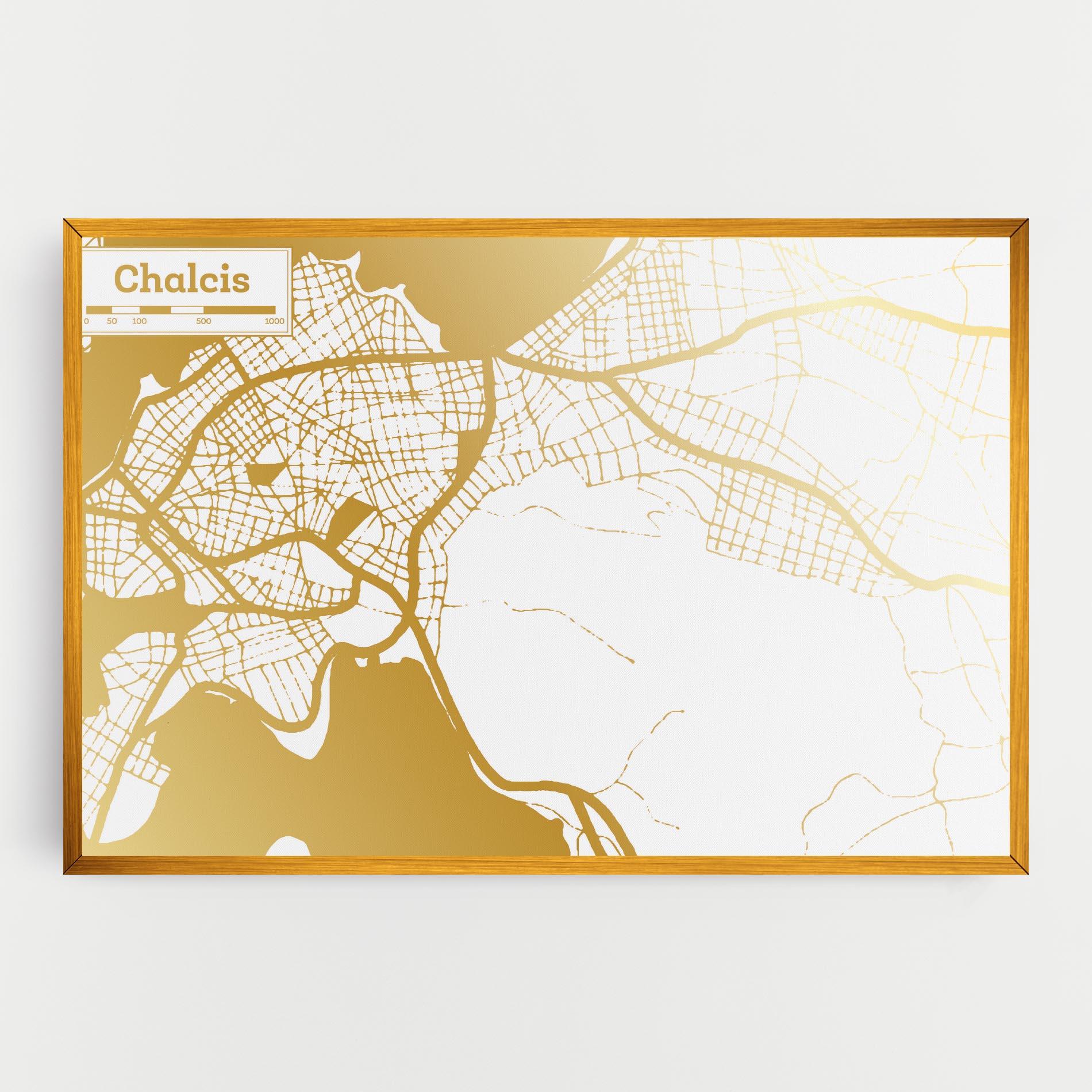Vászonkép Chalcis Gold Map mockup 0