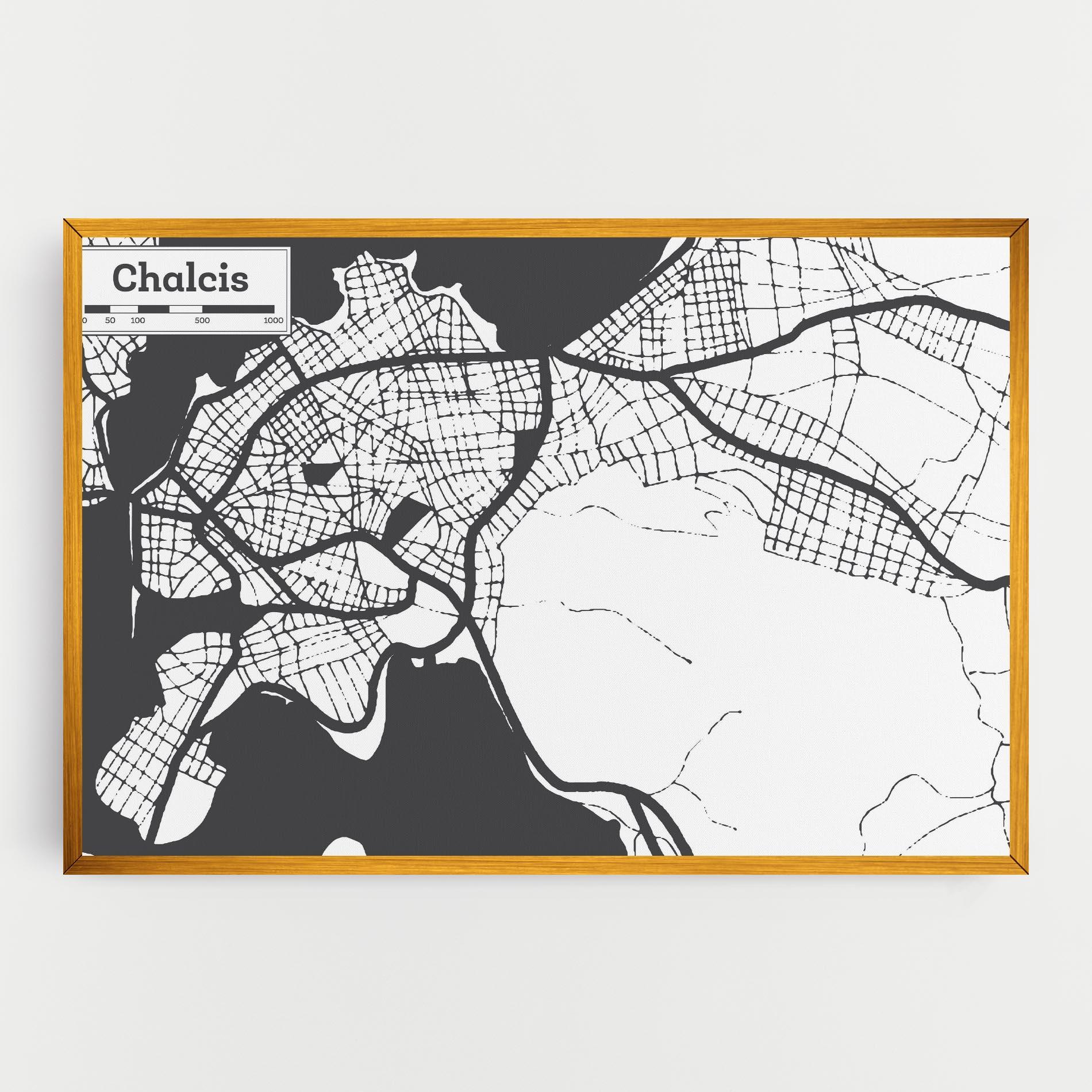 Vászonkép Chalcis Map mockup 0