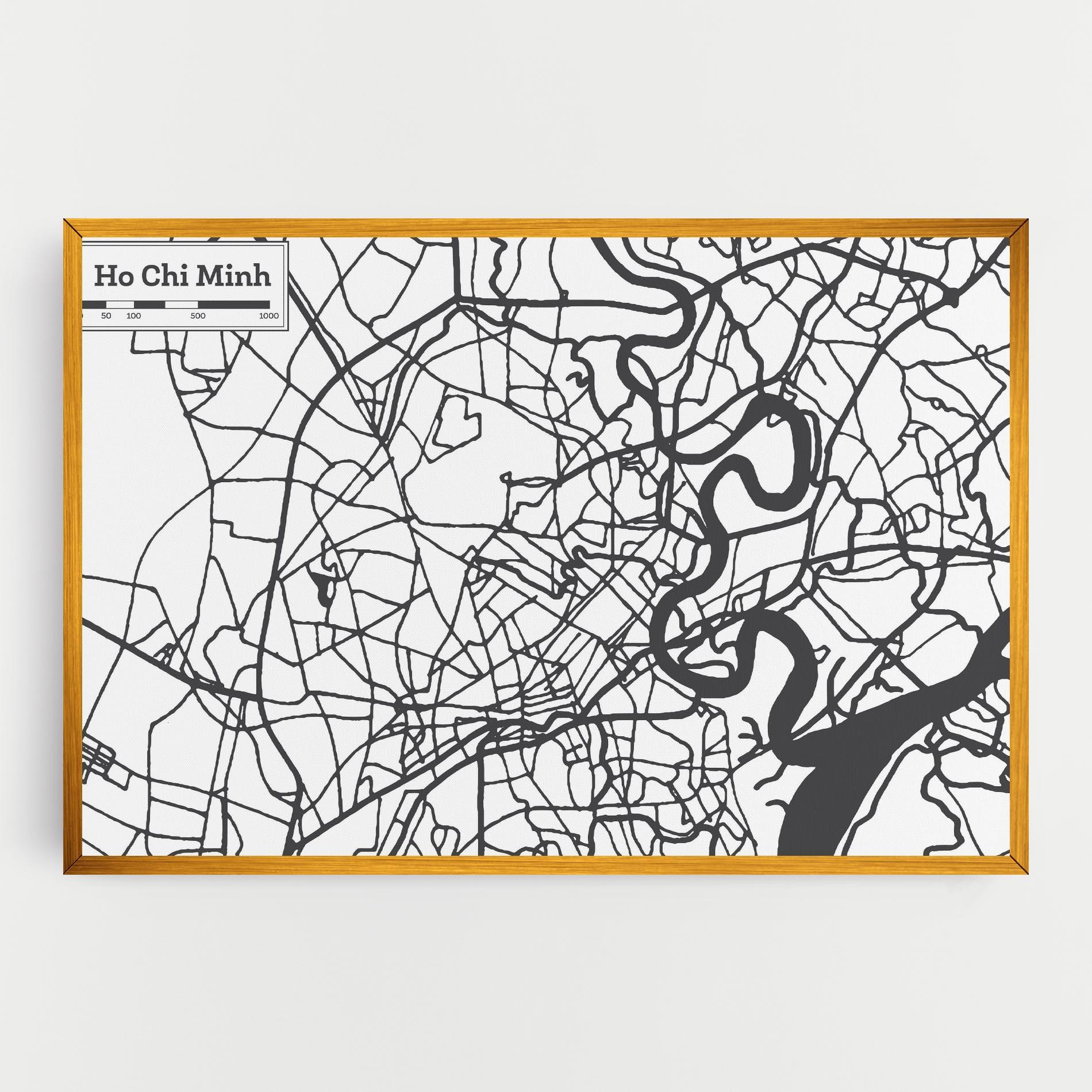 Vászonkép Ho Chi Minh Map mockup 0