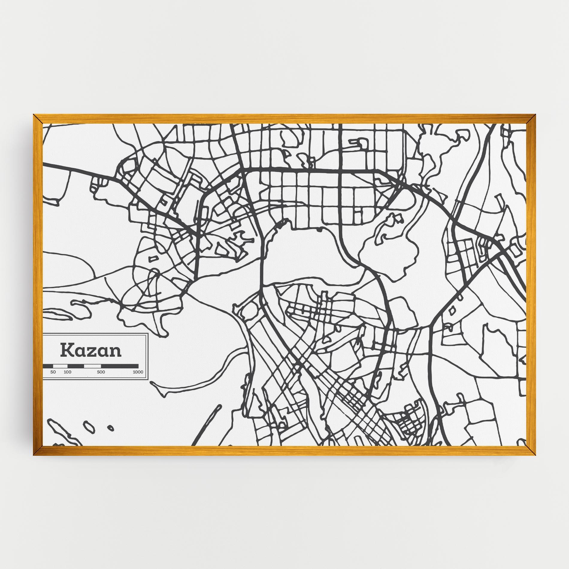 Vászonkép Kazan Map mockup 0