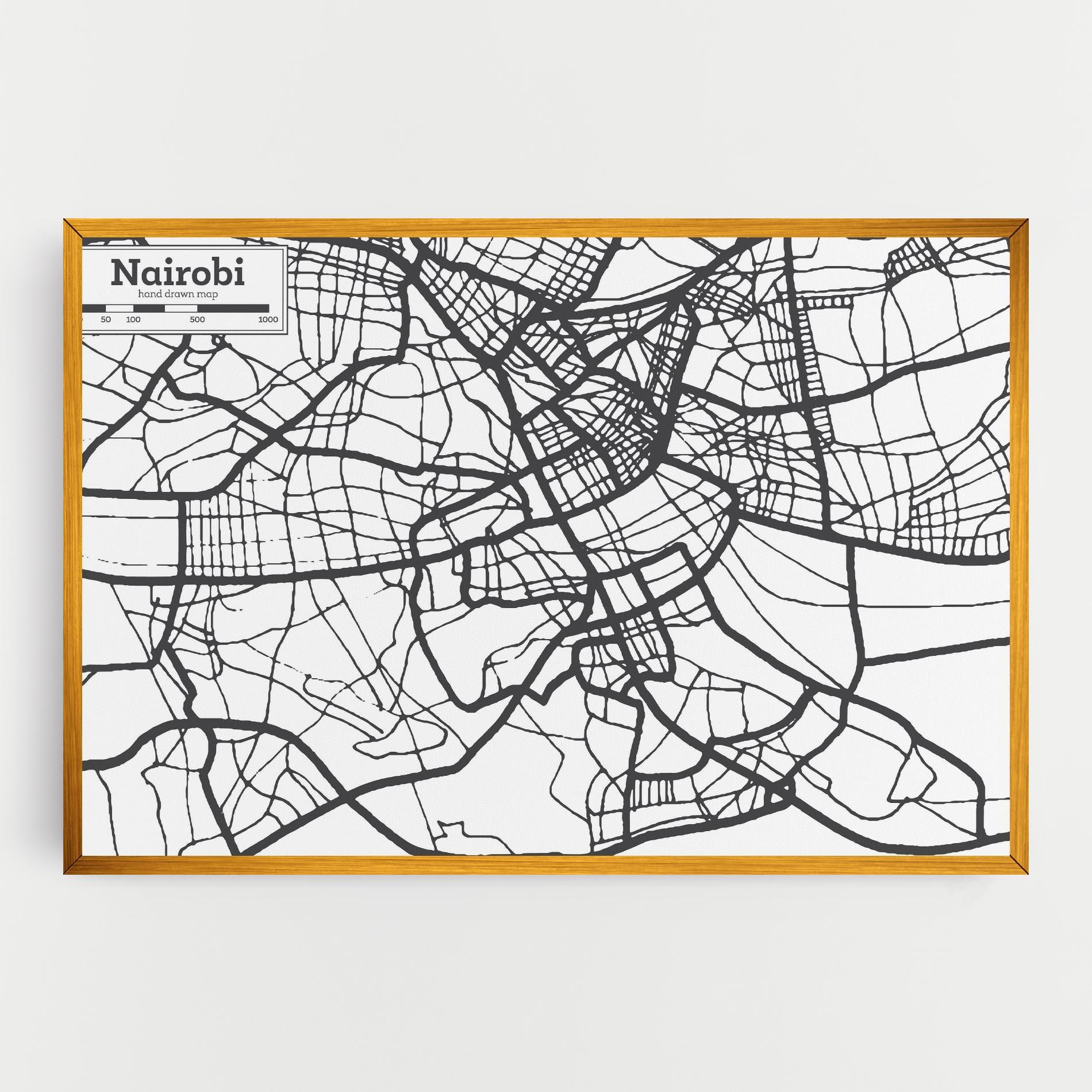 Vászonkép Nairobi Map mockup 0