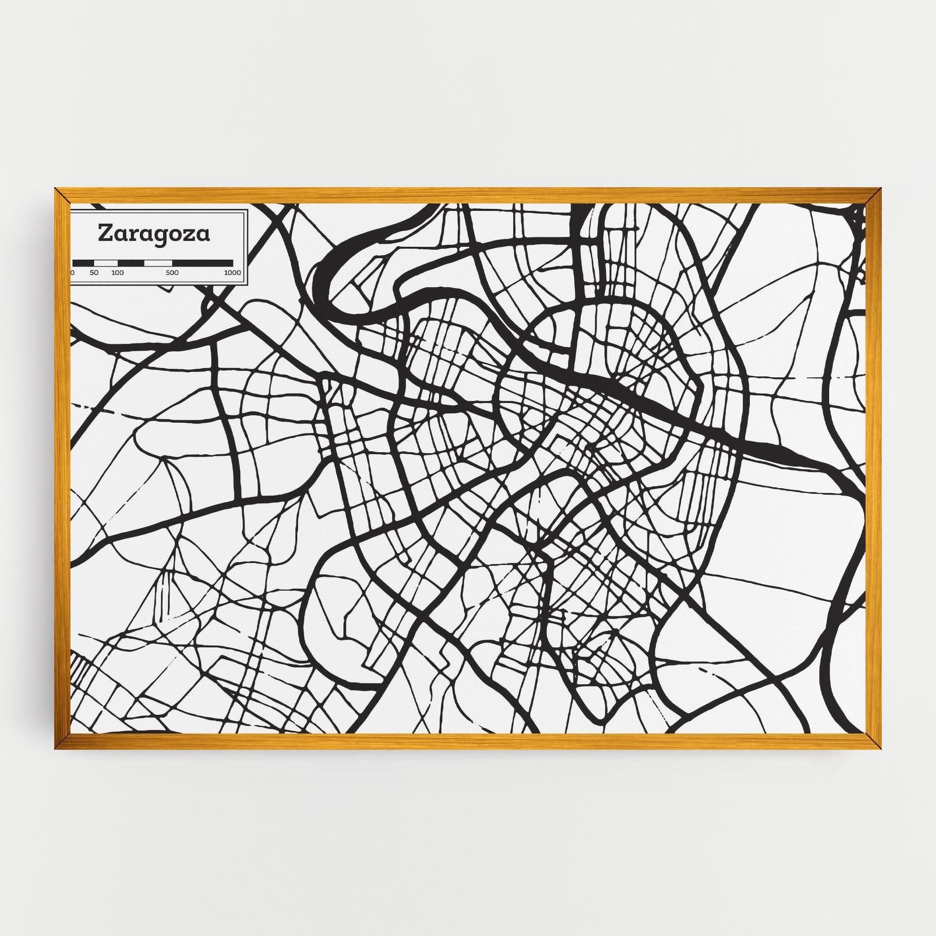 Vászonkép Zaragoza City Map mockup 0