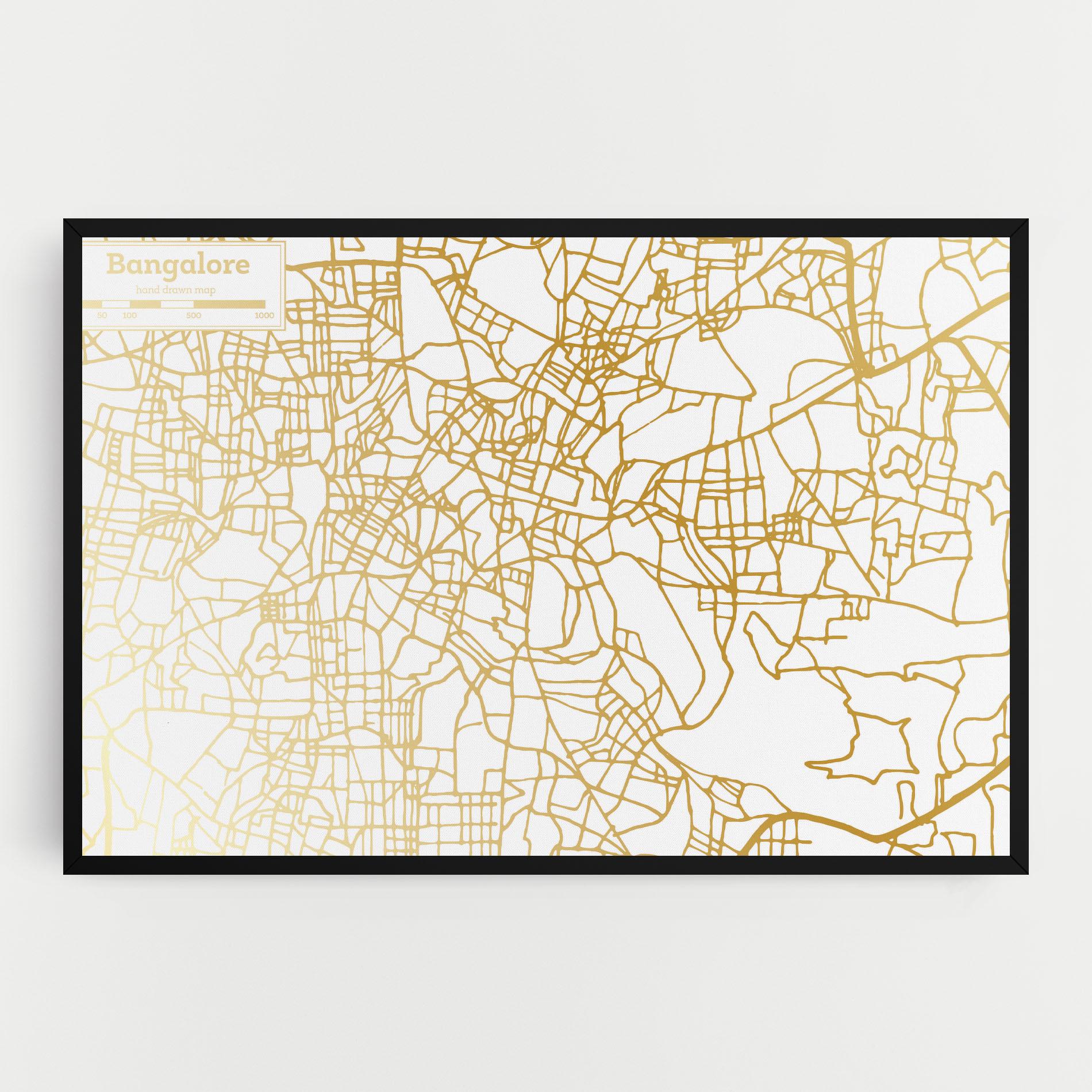 Vászonkép Bangalore Map mockup 0