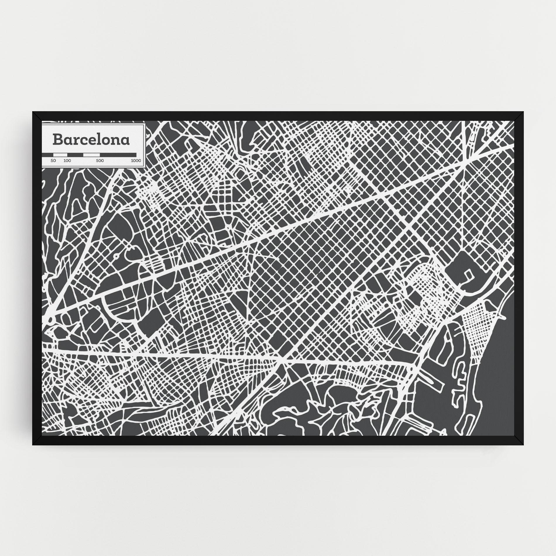 Vászonkép Barcelona Map mockup 0