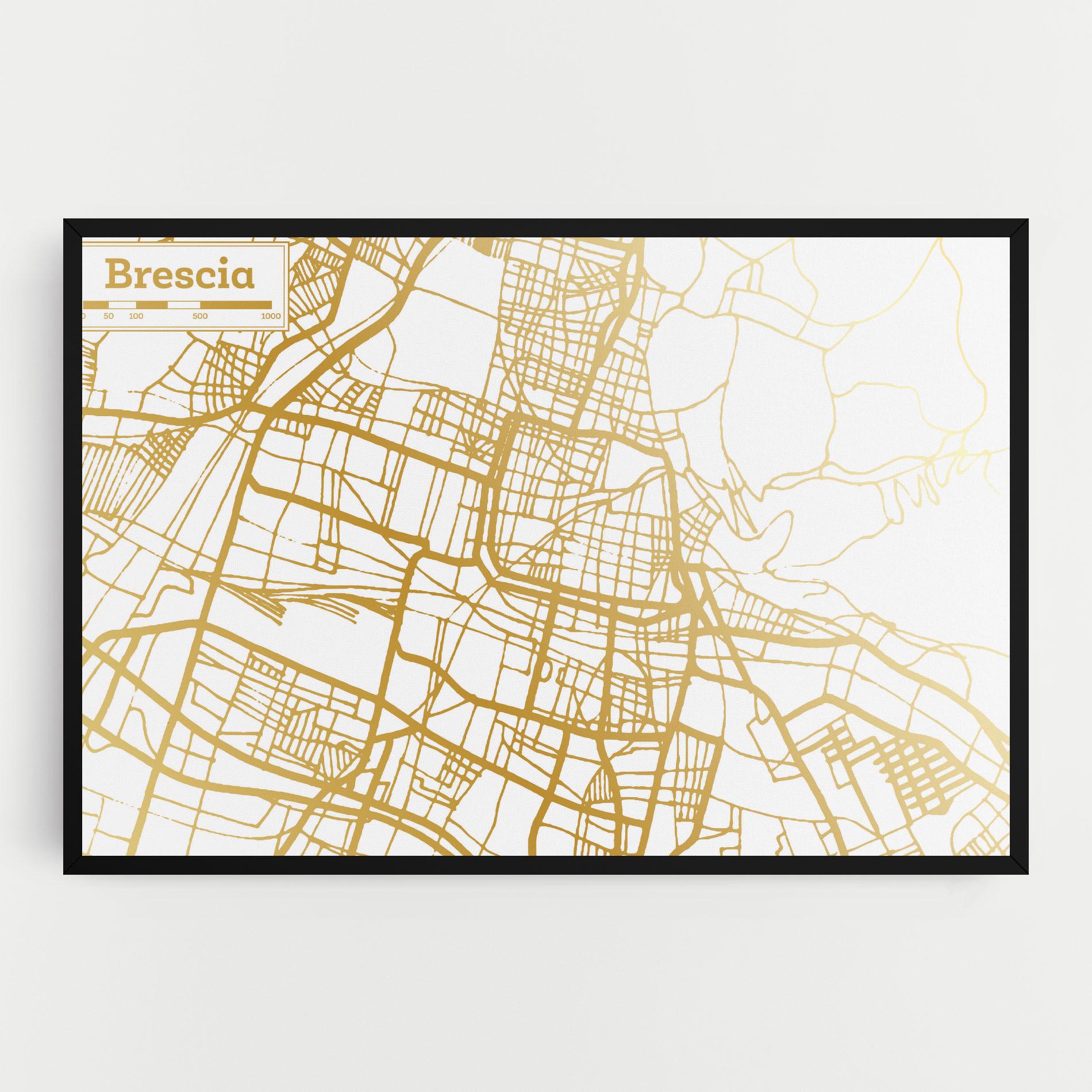 Vászonkép Brescia Gold Map mockup 0