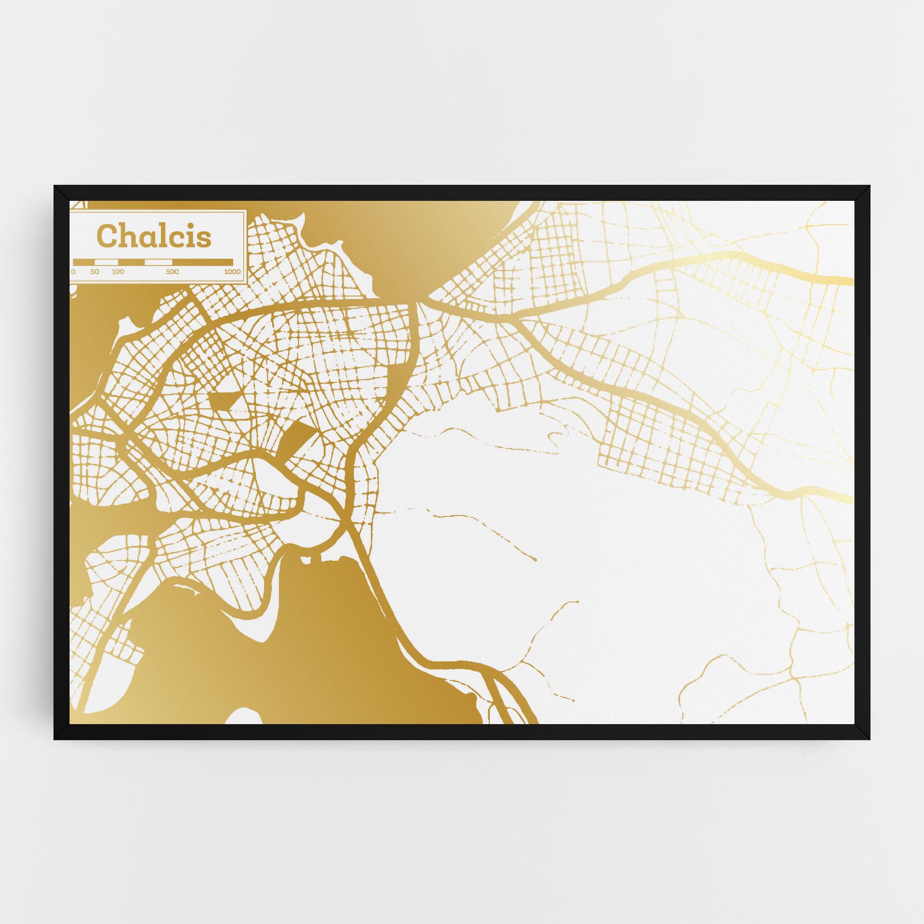 Vászonkép Chalcis Gold Map mockup 0