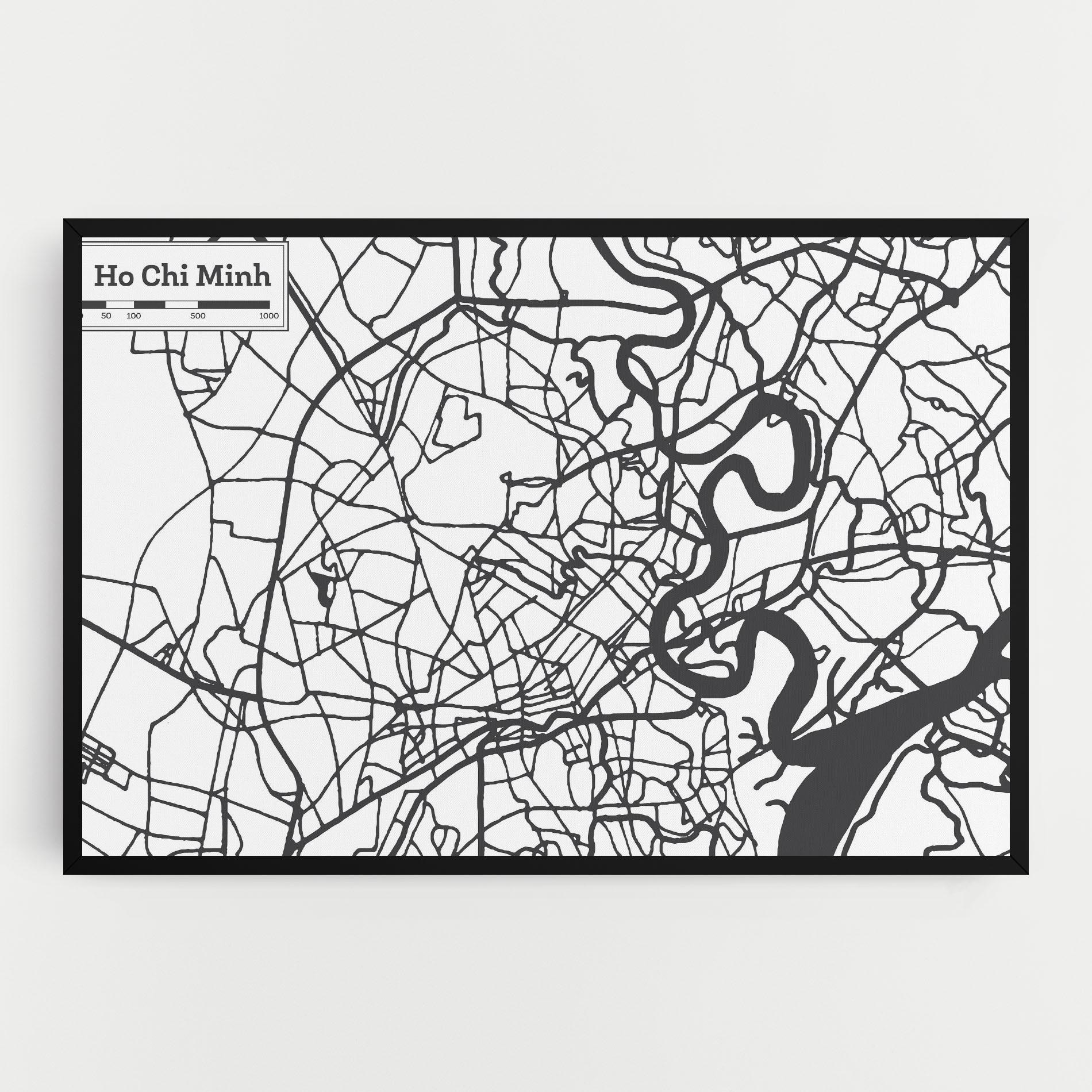 Vászonkép Ho Chi Minh Map mockup 0