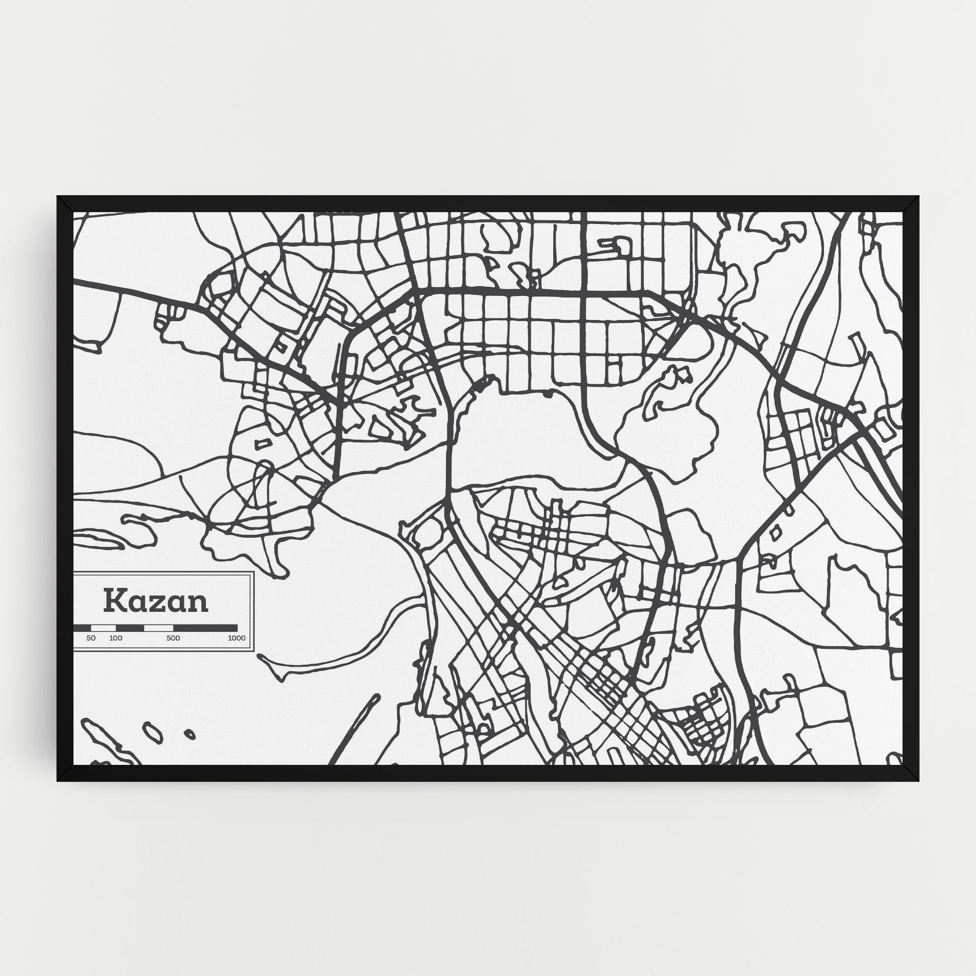 Vászonkép Kazan Map mockup 0