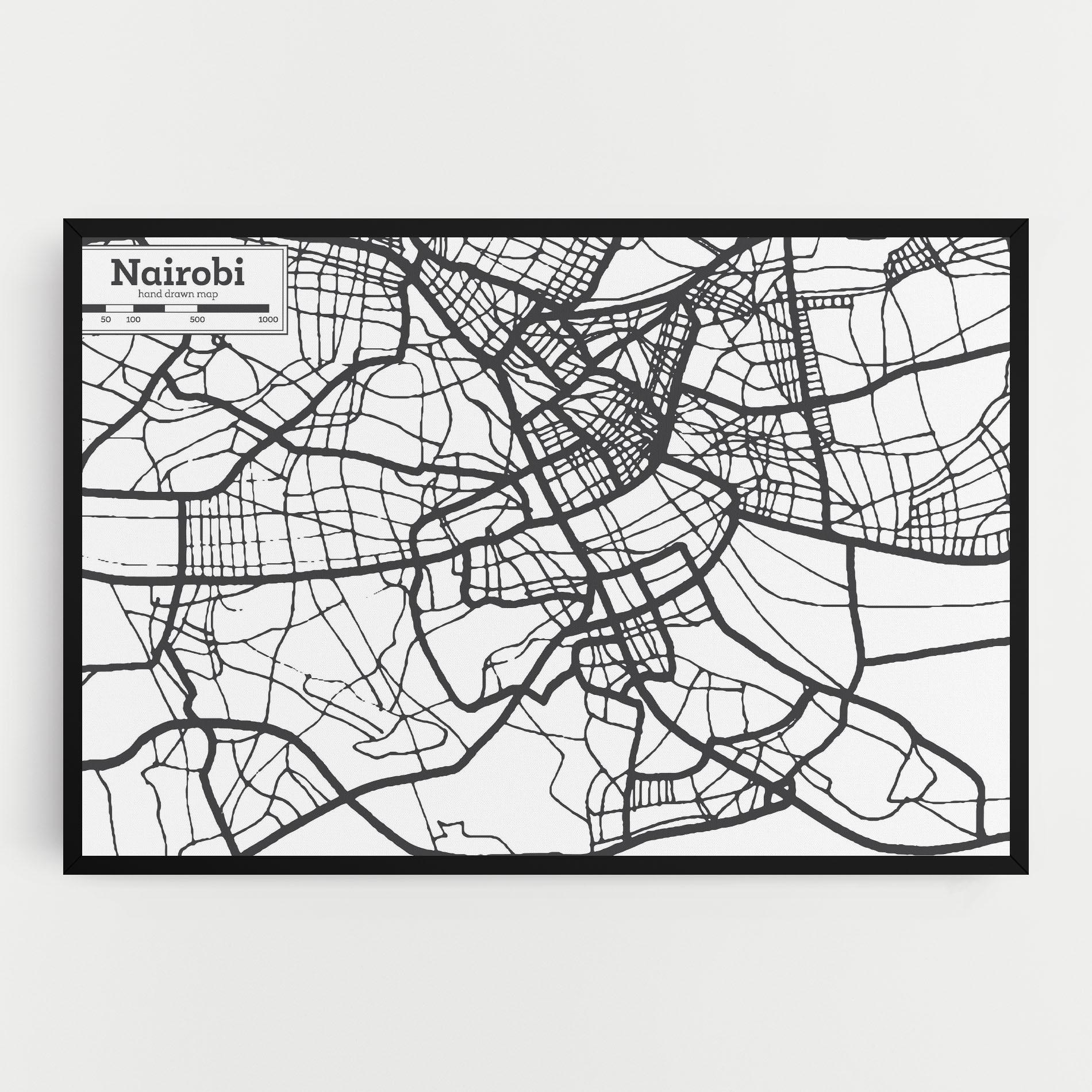 Vászonkép Nairobi Map mockup 0