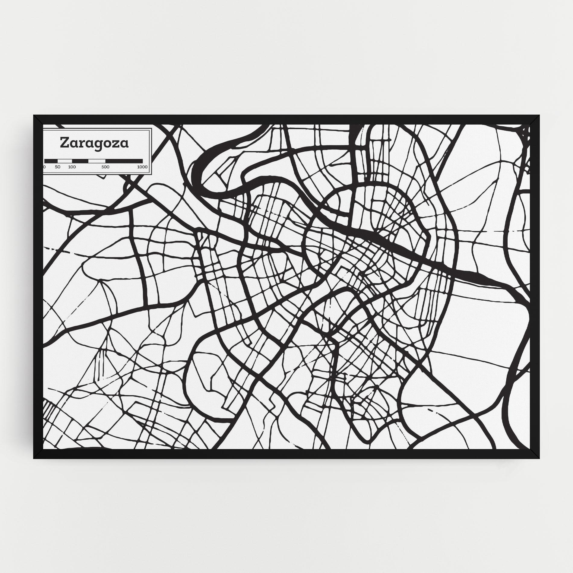 Vászonkép Zaragoza City Map mockup 0