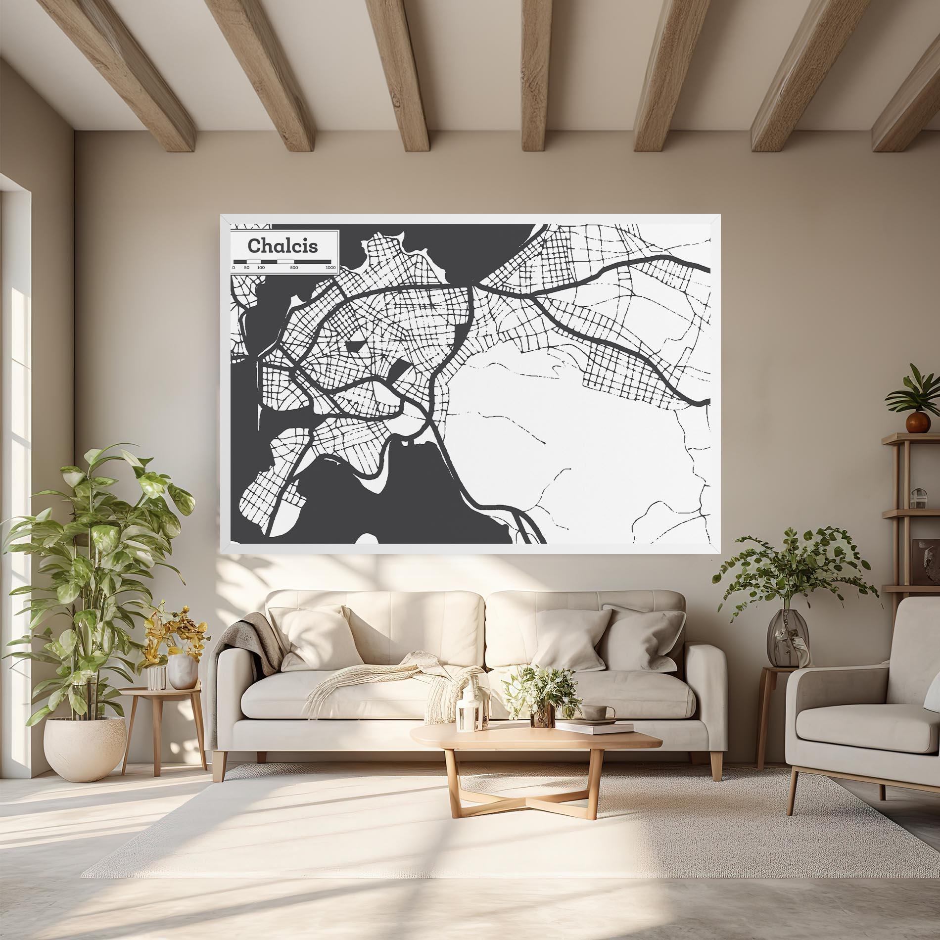 Vászonkép Chalcis Map mockup 6