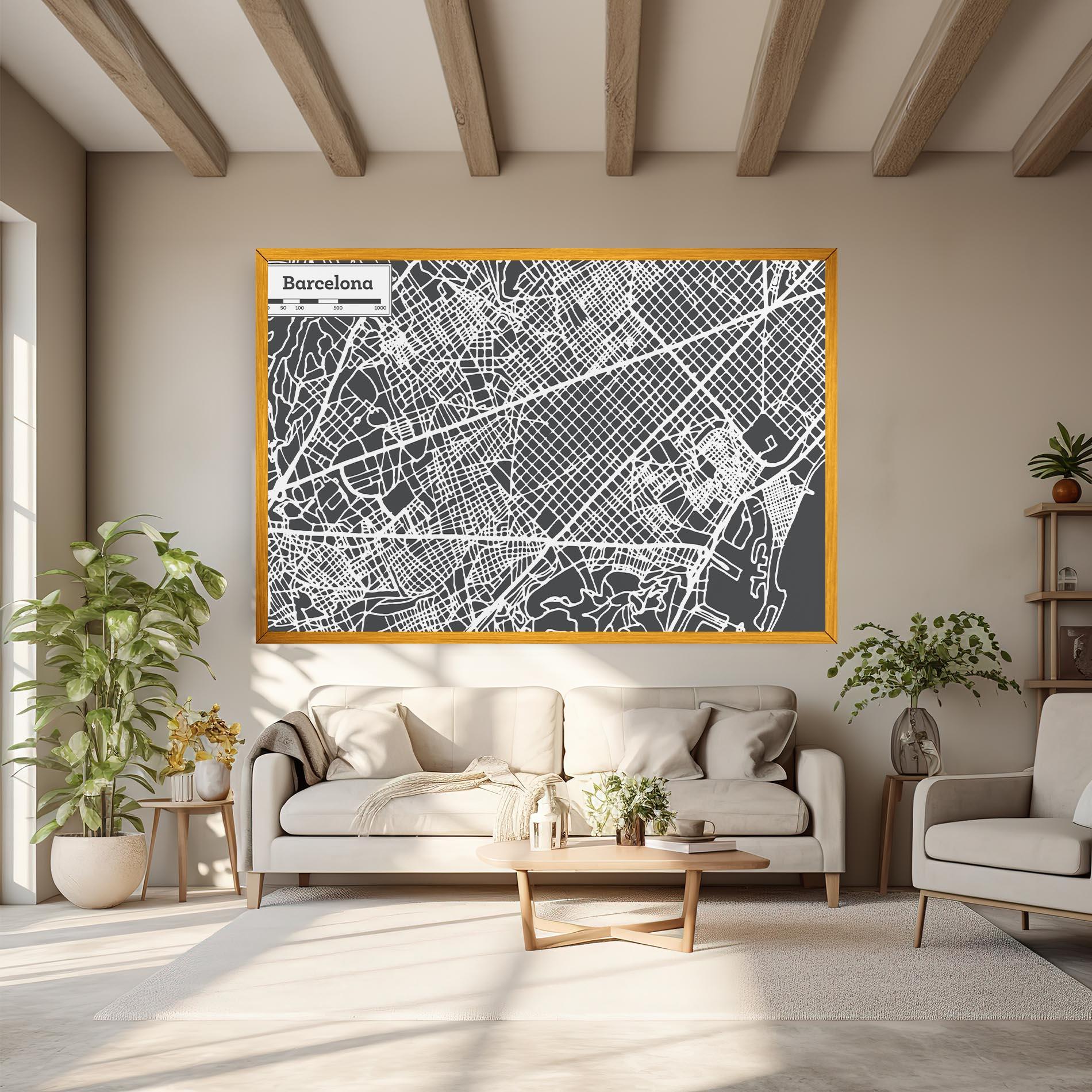 Vászonkép Barcelona Map mockup 6