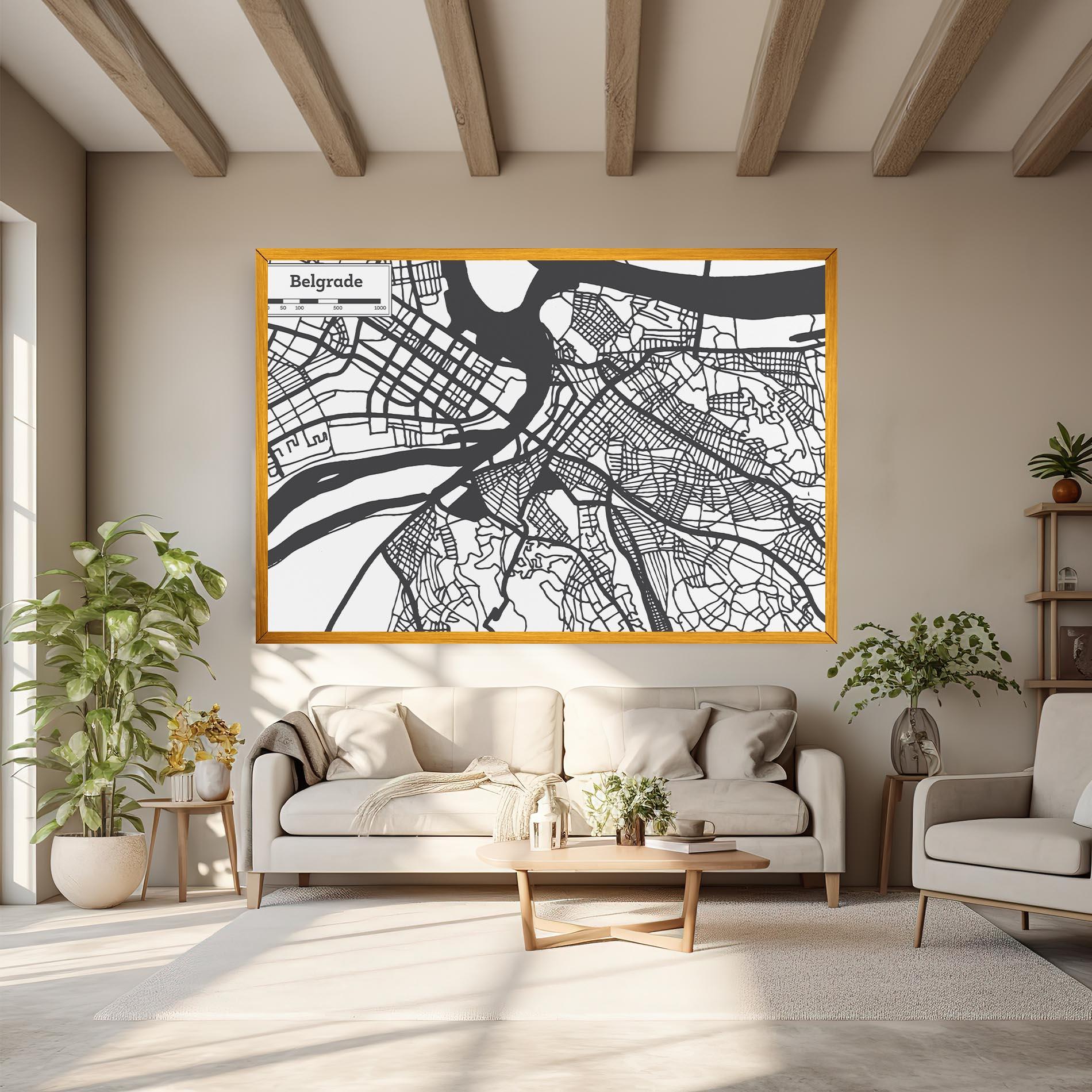 Vászonkép Belgrade Map mockup 6