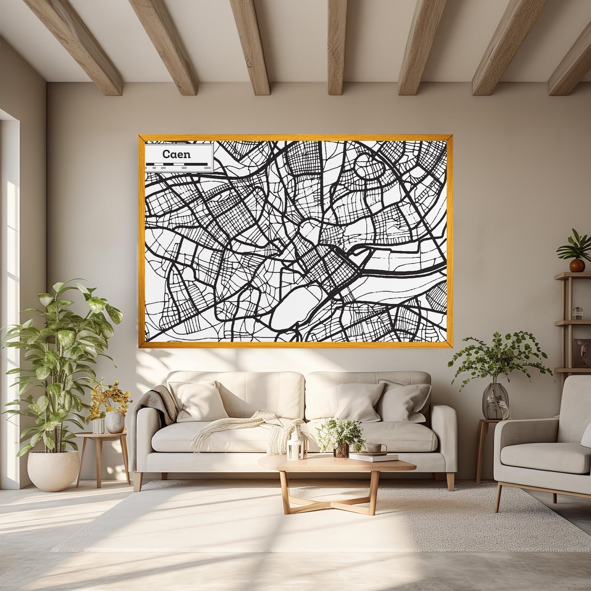 Vászonkép Caen Map mockup 6