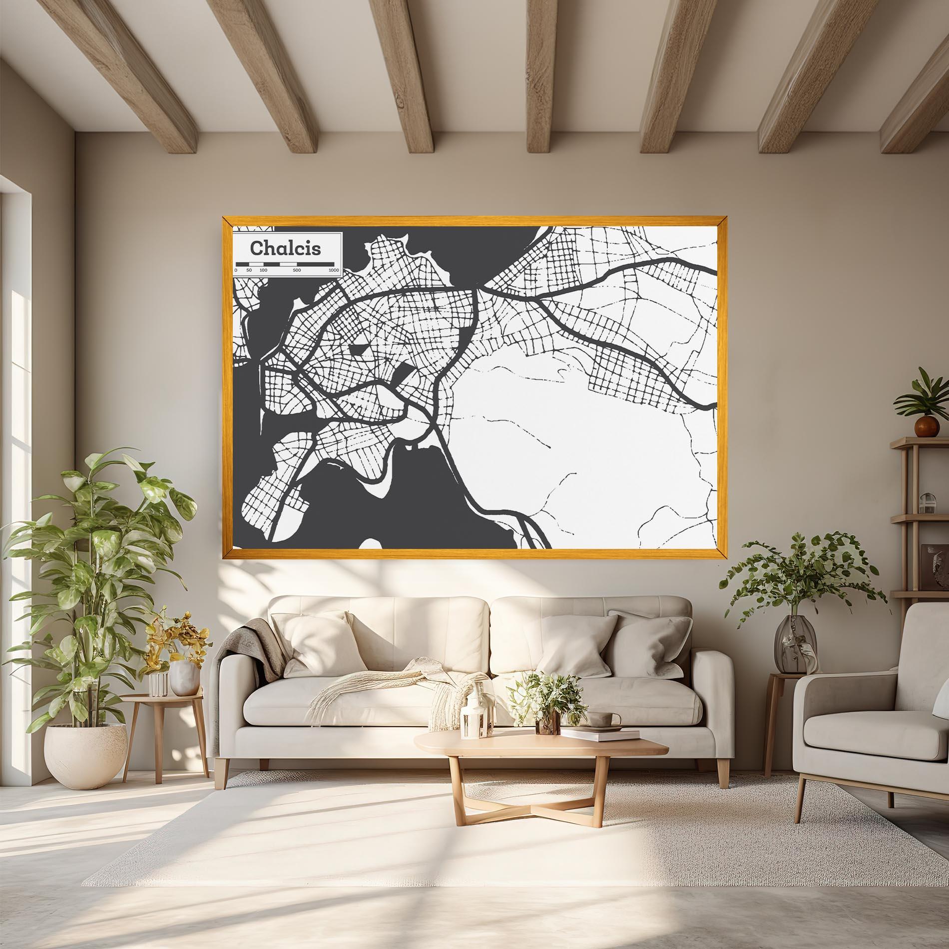 Vászonkép Chalcis Map mockup 6