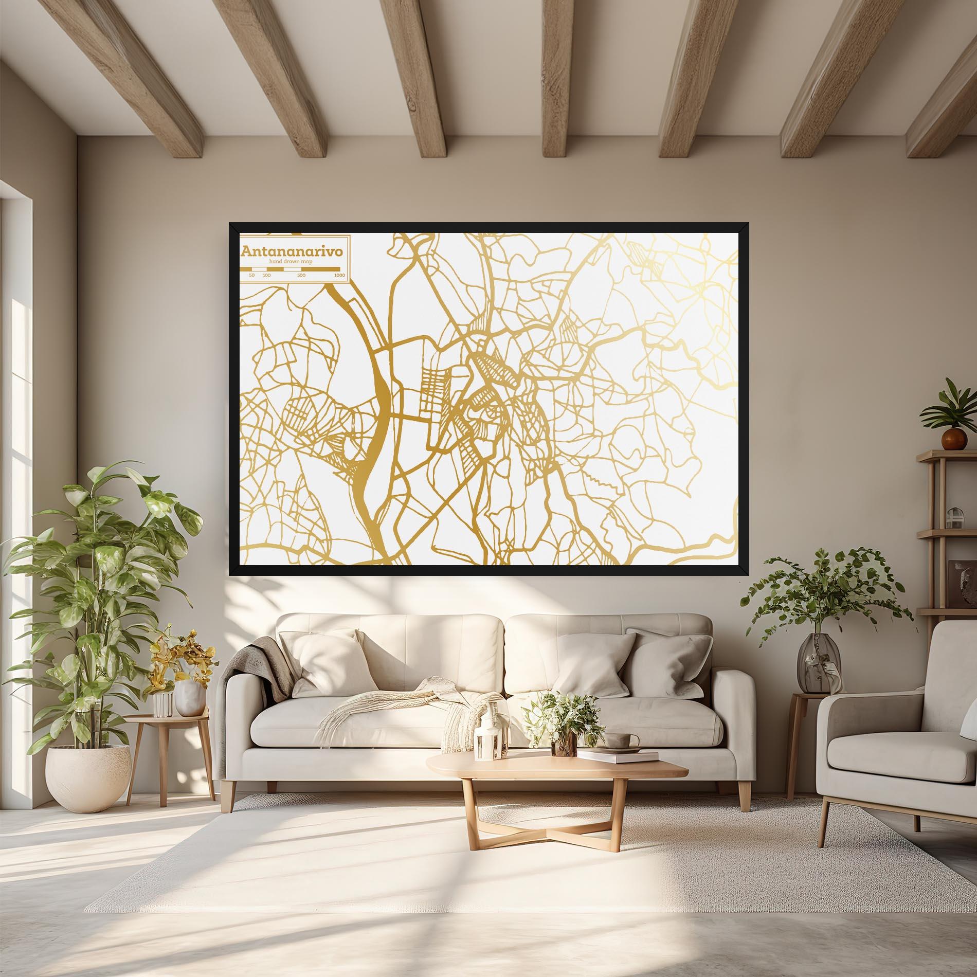 Vászonkép Antananarivo Map mockup 6