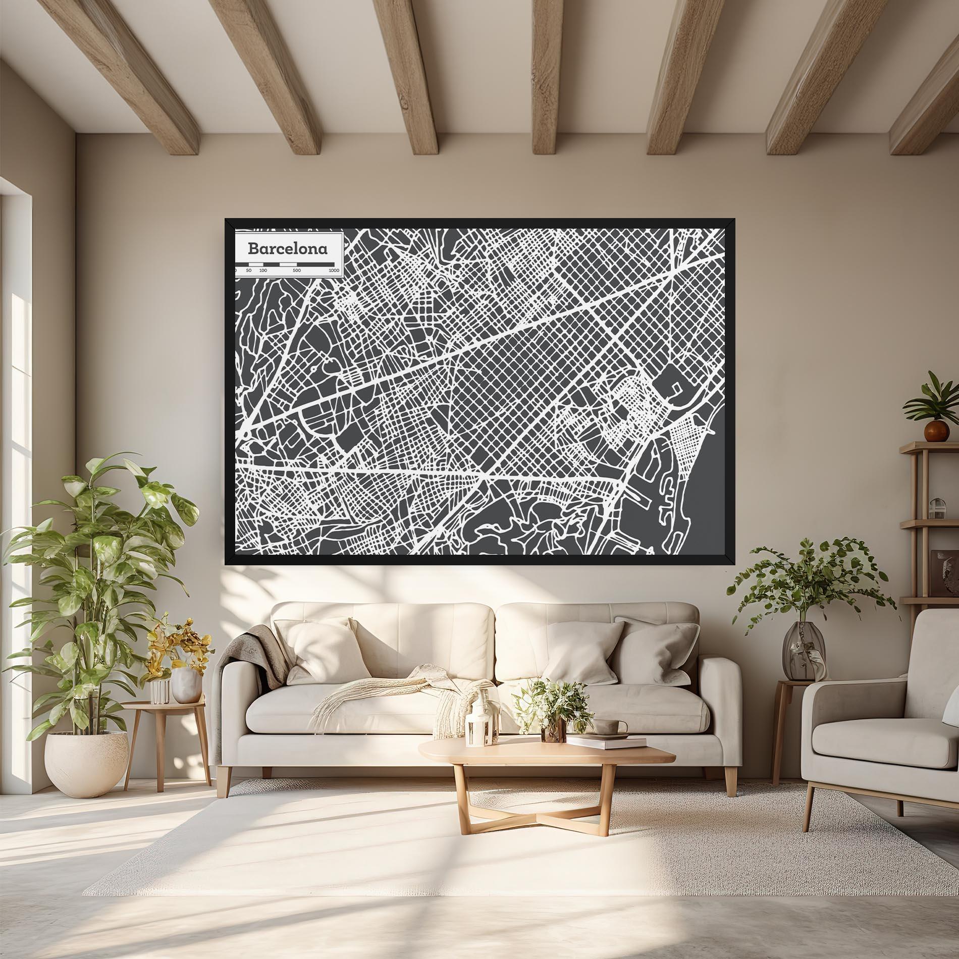 Vászonkép Barcelona Map mockup 6