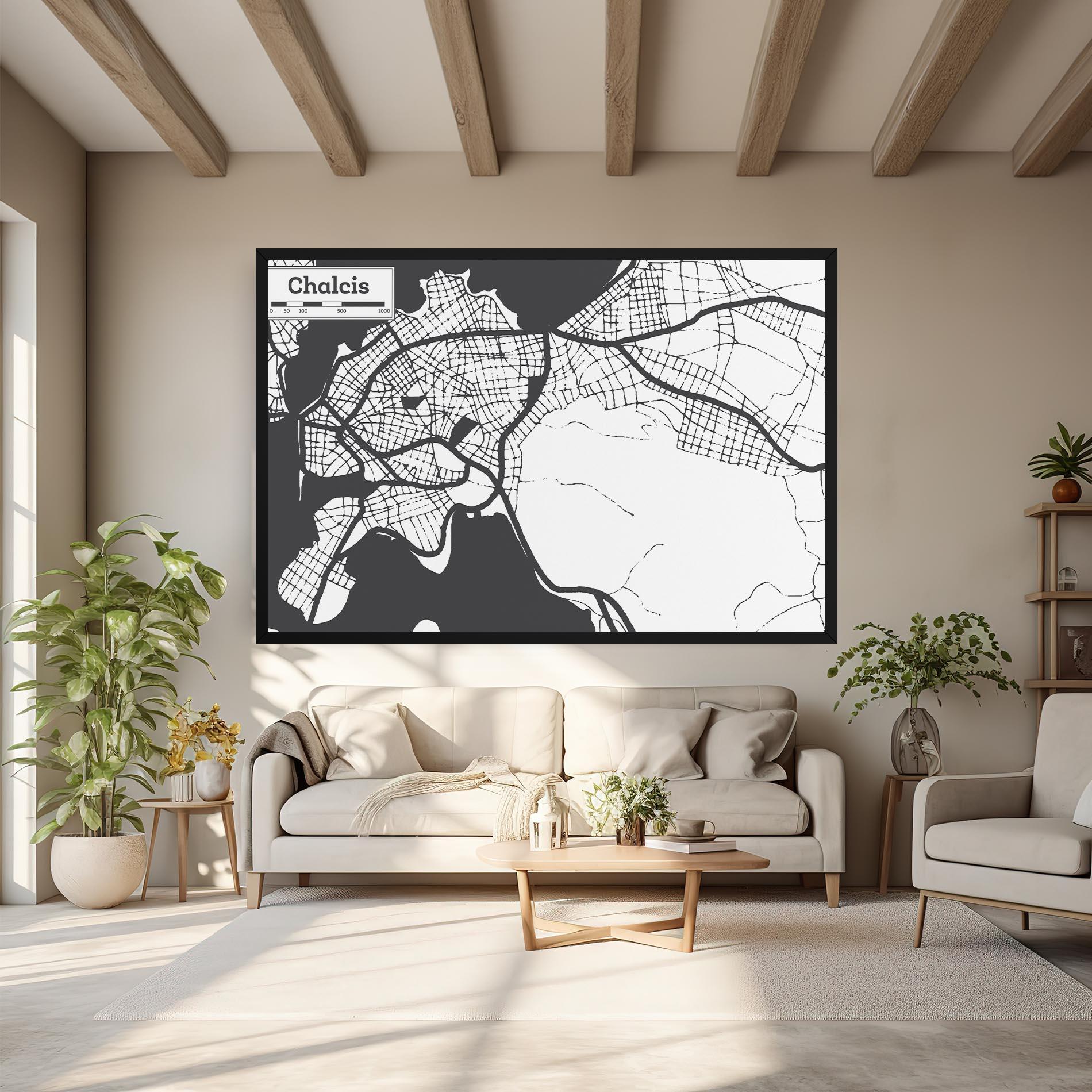 Vászonkép Chalcis Map mockup 6