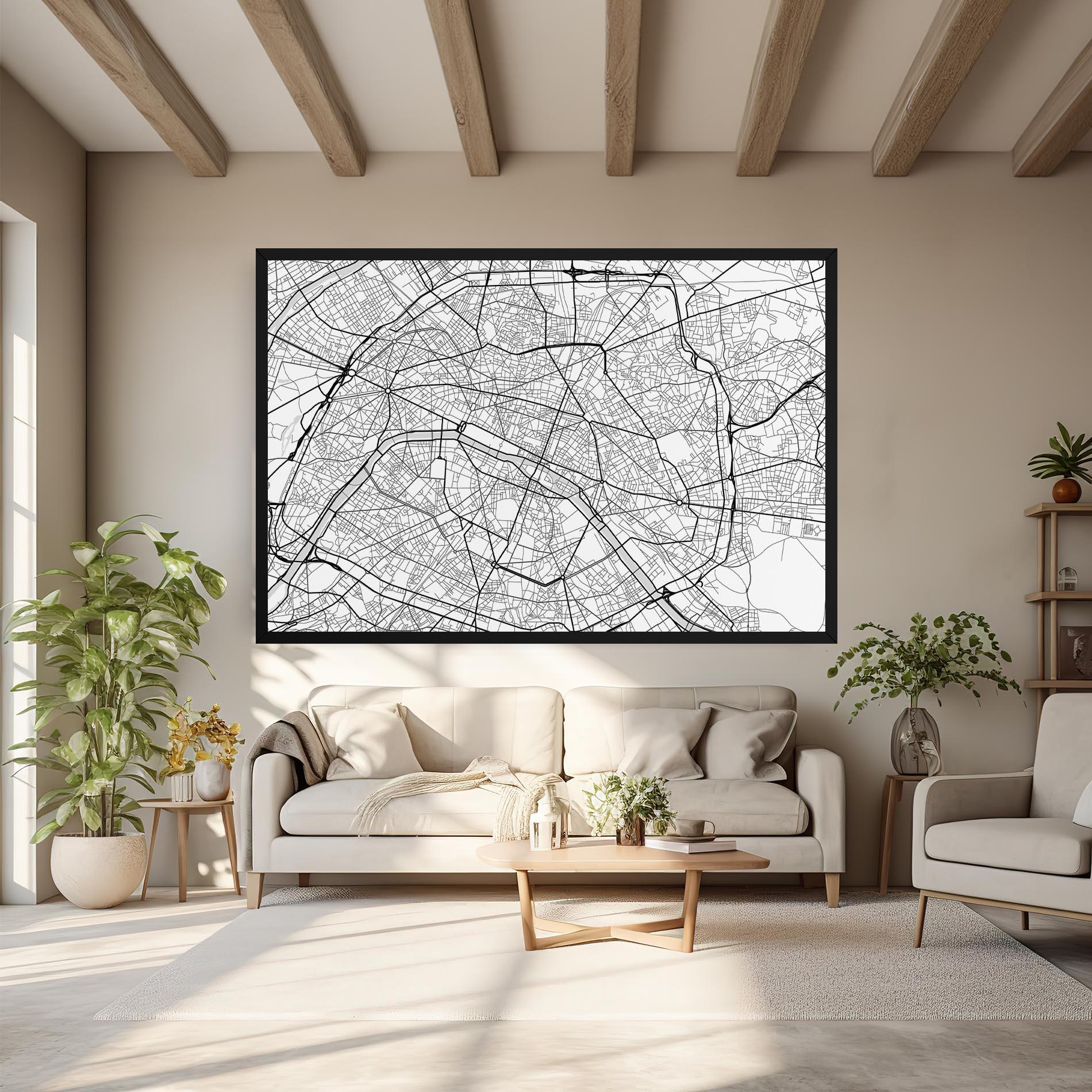 Vászonkép City Black Line mockup 6