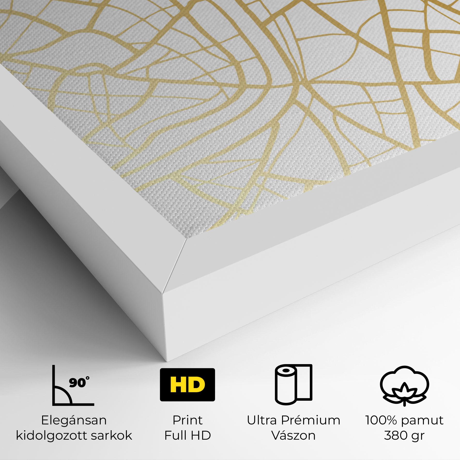 Vászonkép London Gold Map mockup 4