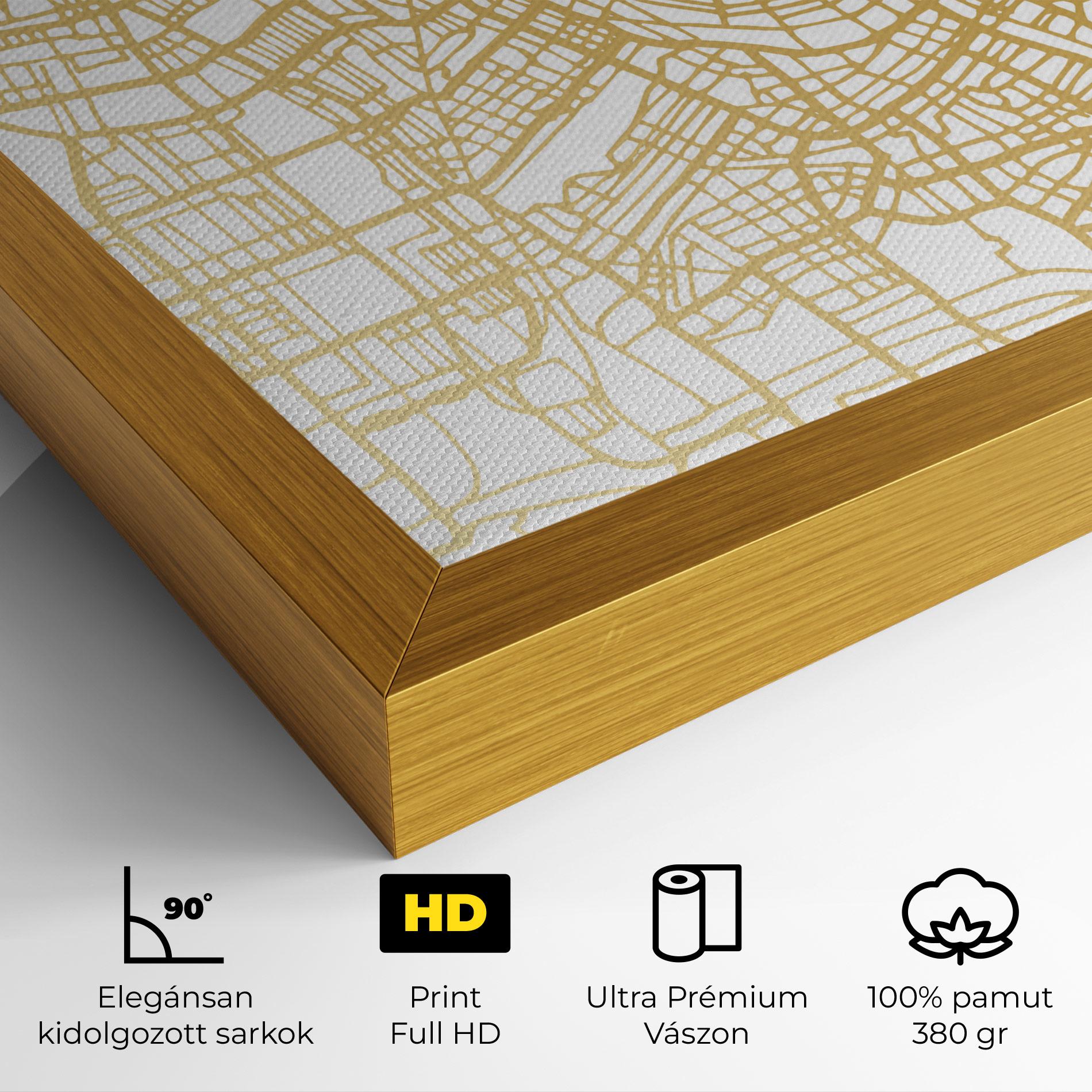 Vászonkép Amsterdam Gold Map mockup 4