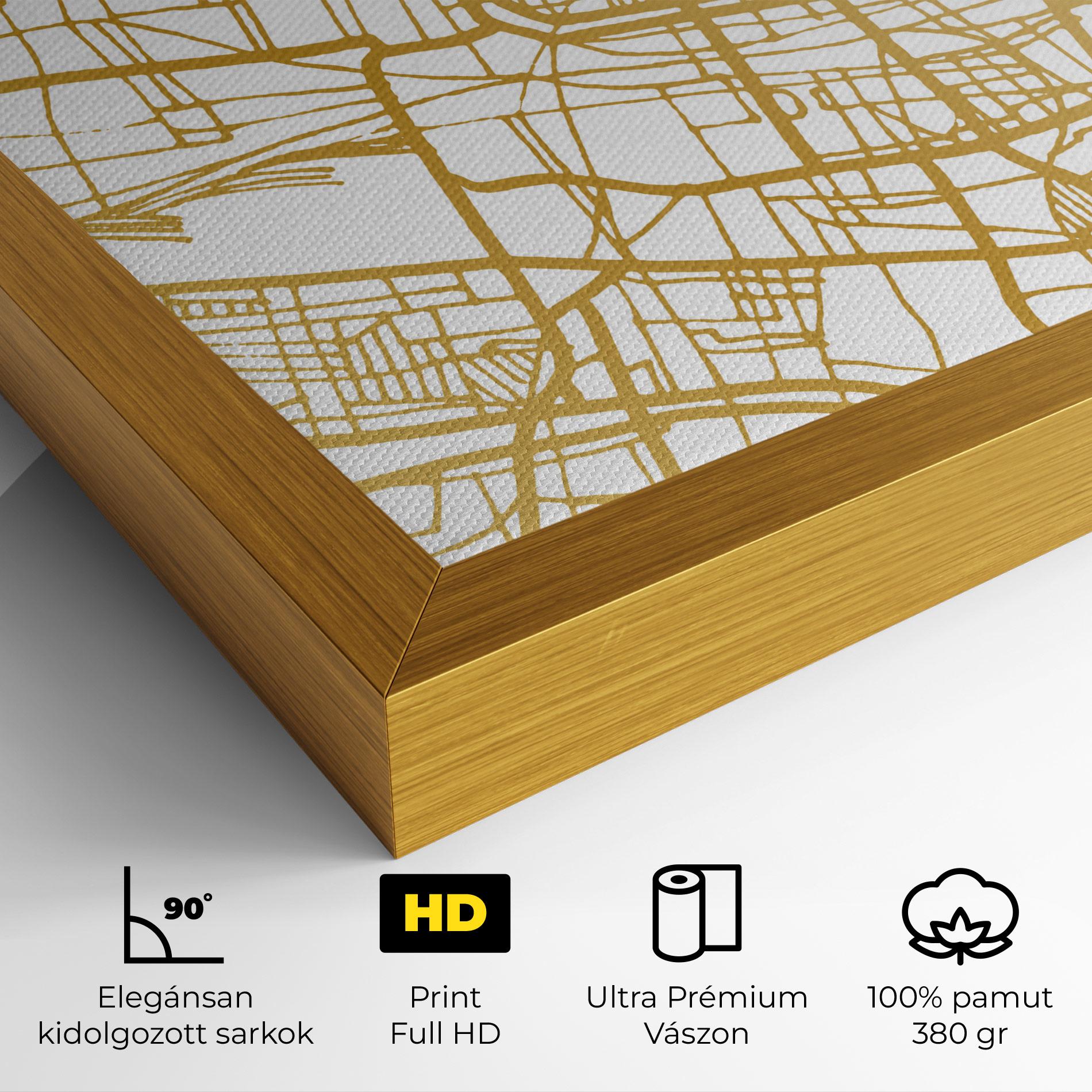Vászonkép Brescia Gold Map mockup 4