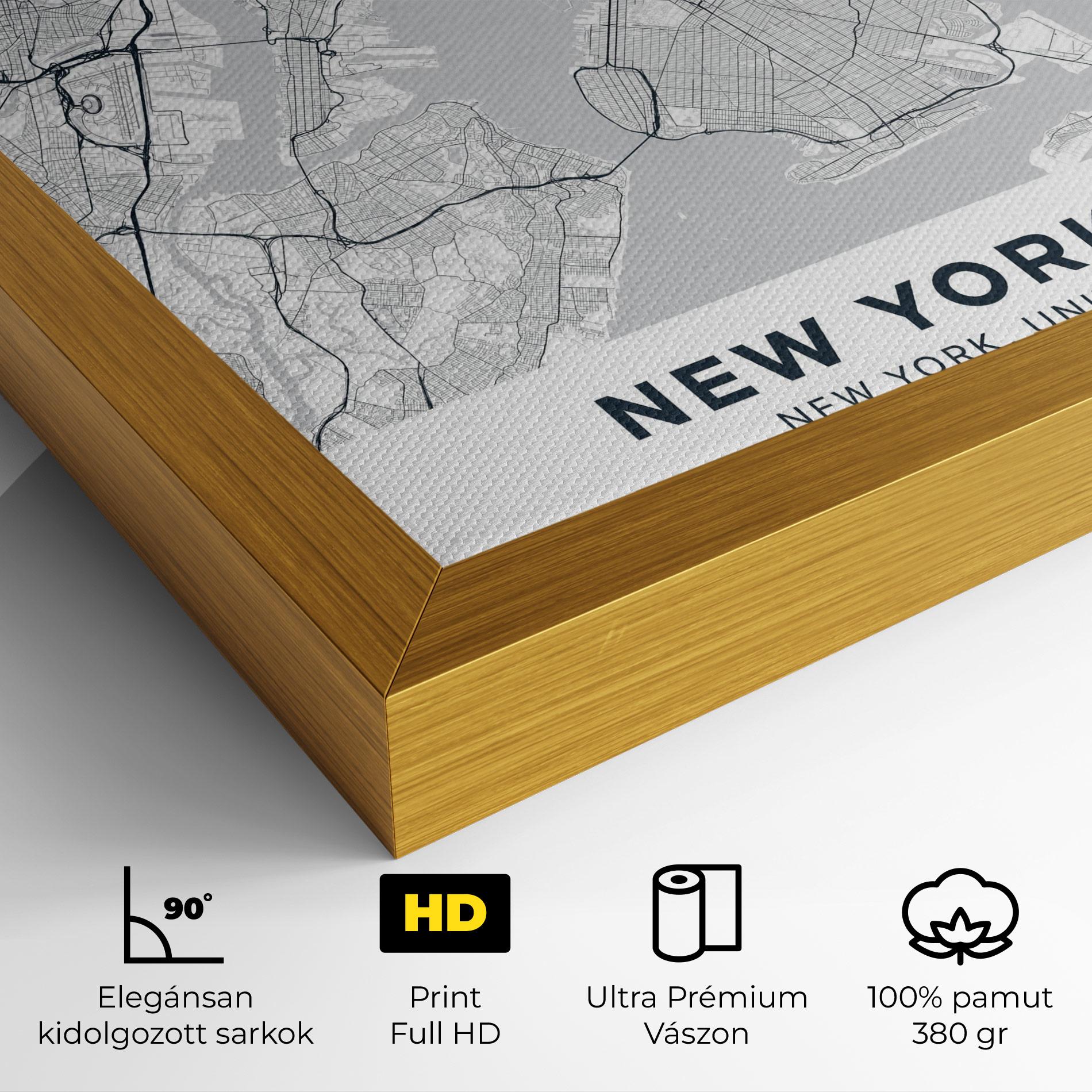 Vászonkép New York Map mockup 4