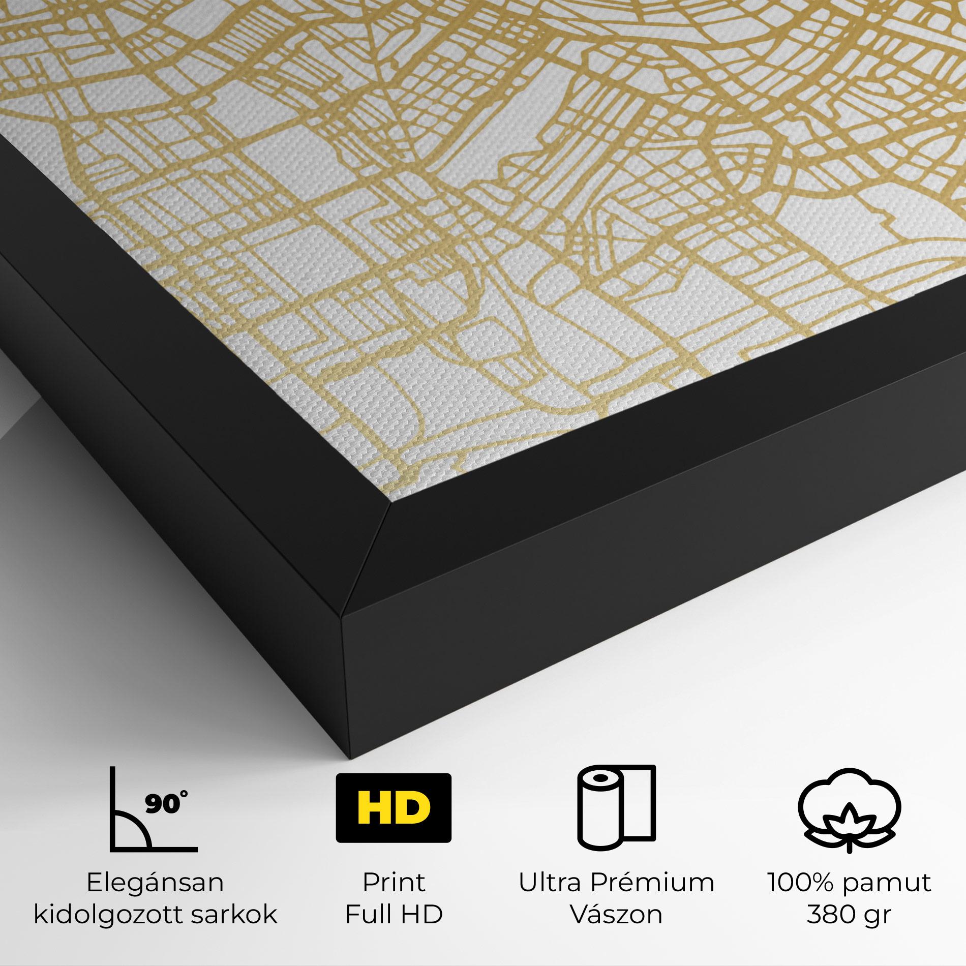 Vászonkép Amsterdam Gold Map mockup 4