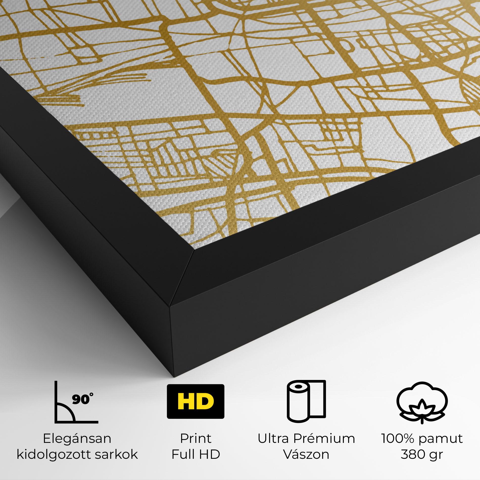 Vászonkép Brescia Gold Map mockup 4